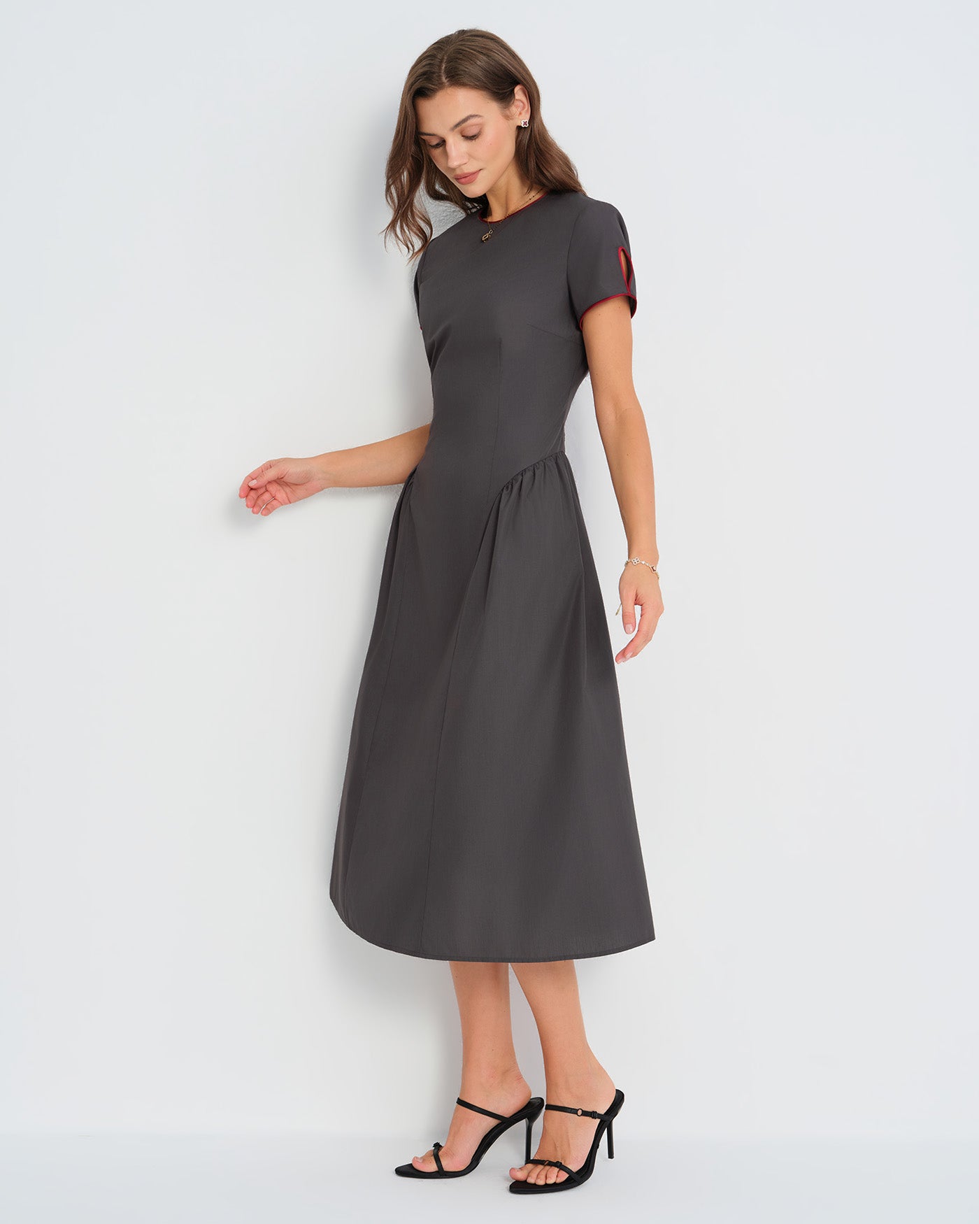 Women'S Woven Polyester Midi Dress Dresses - RIHOAS