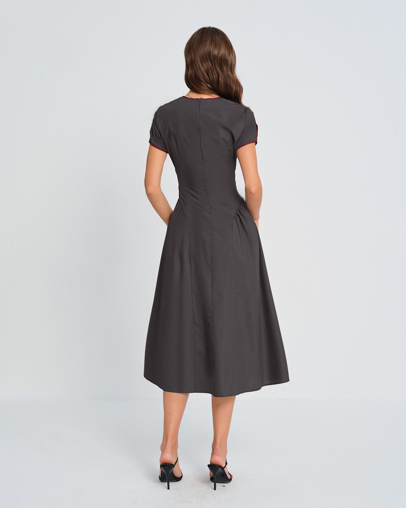 Women'S Woven Polyester Midi Dress Dresses - RIHOAS