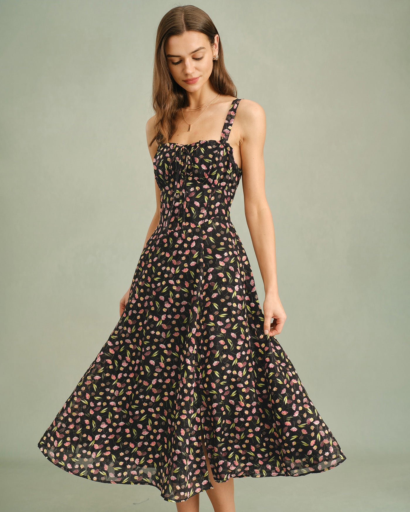 Women's Knit Polyester Midi Dress Dresses - RIHOAS