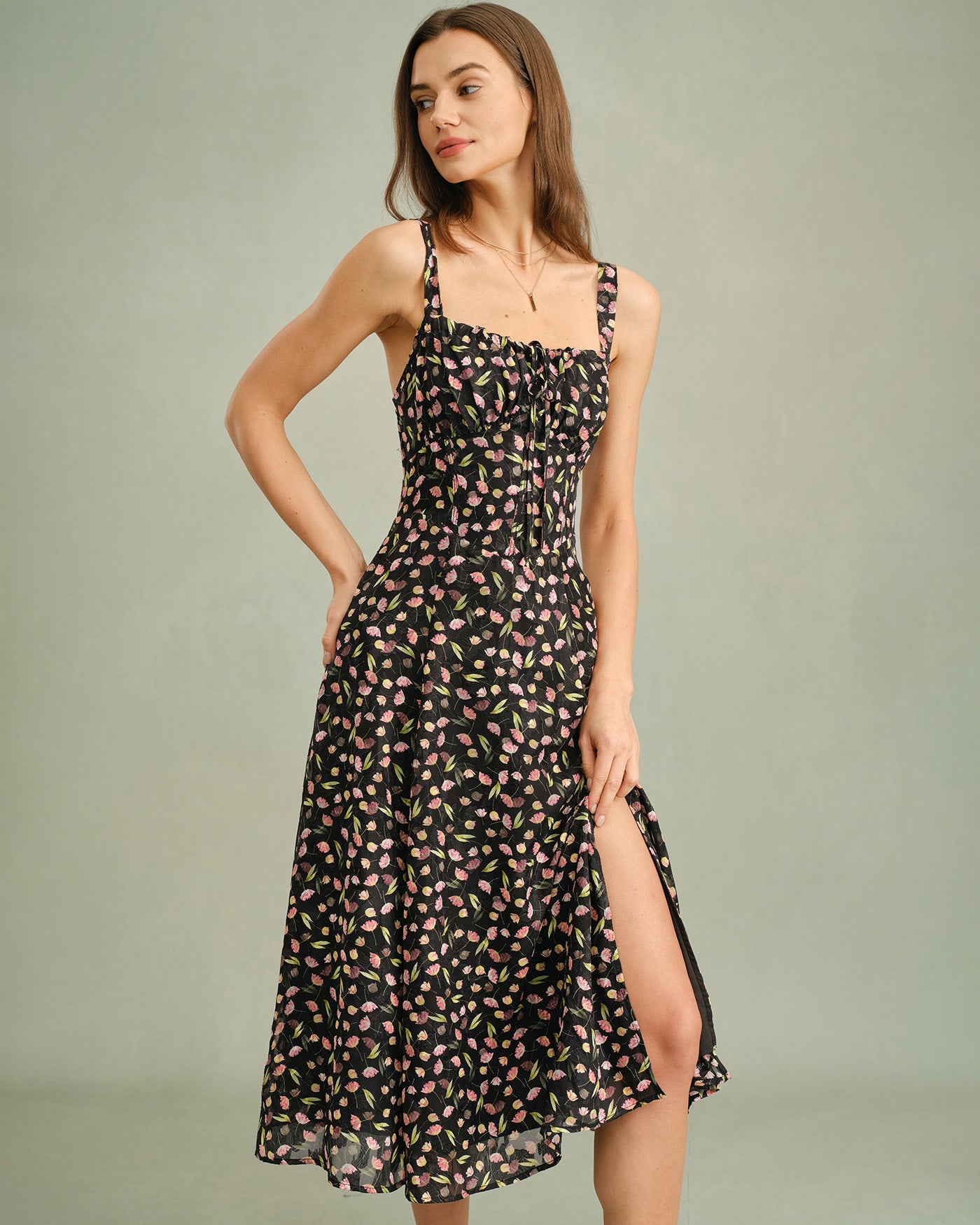 Women's Knit Polyester Midi Dress Dresses - RIHOAS