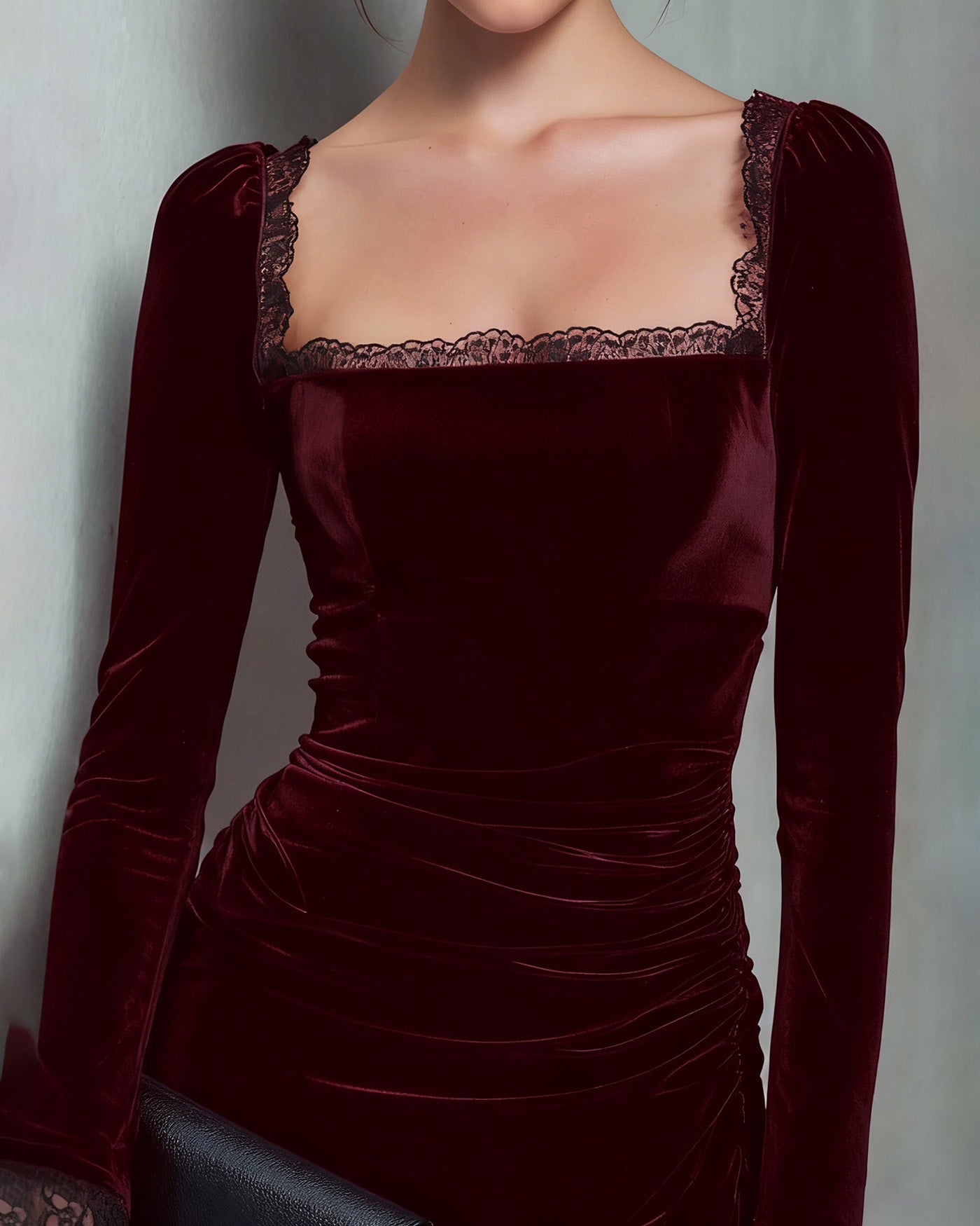 Women's Knit Velvet Mini Dress Dresses - RIHOAS