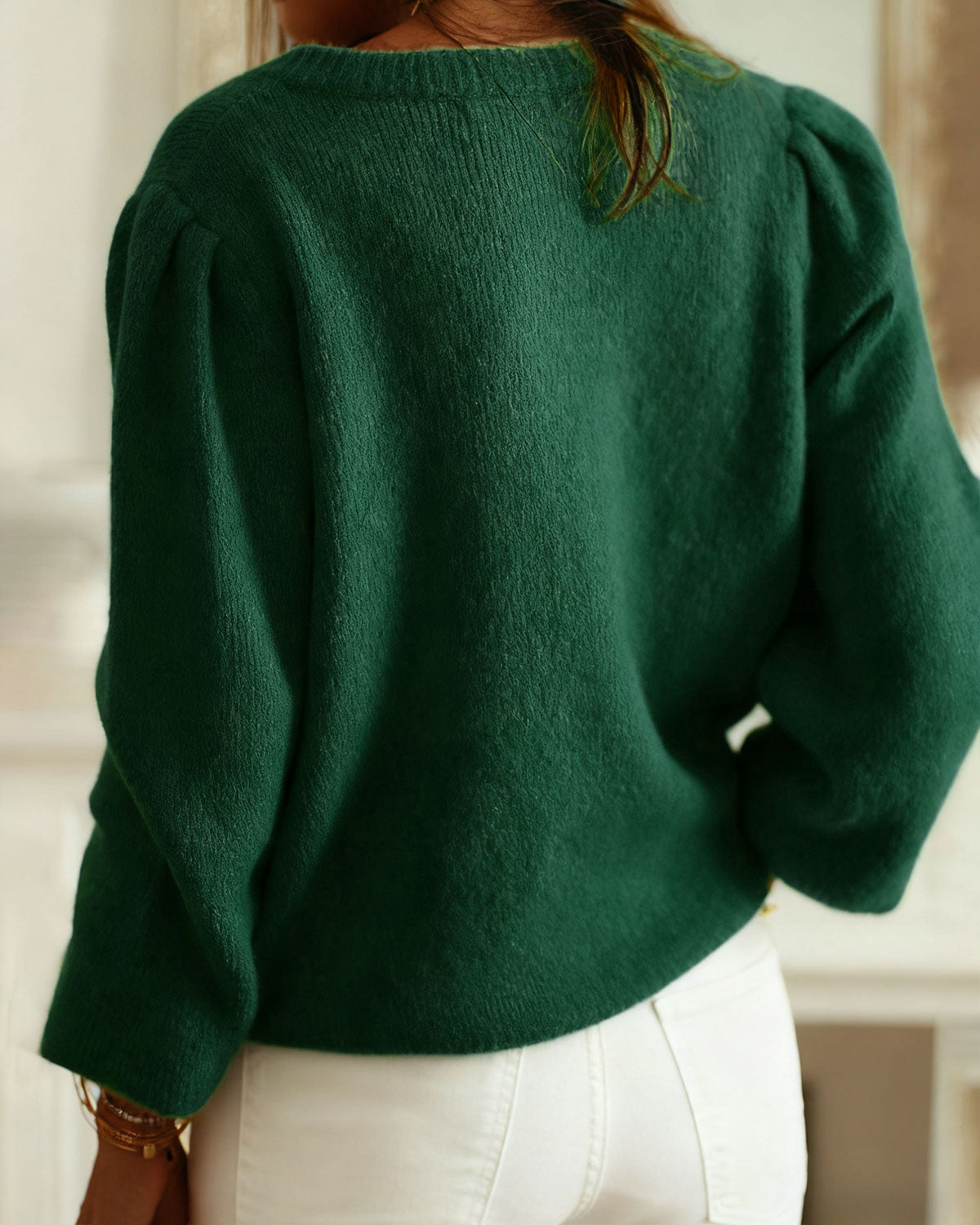 Women's Knitted Acrylic Cardigan Sweater Tops - RIHOAS