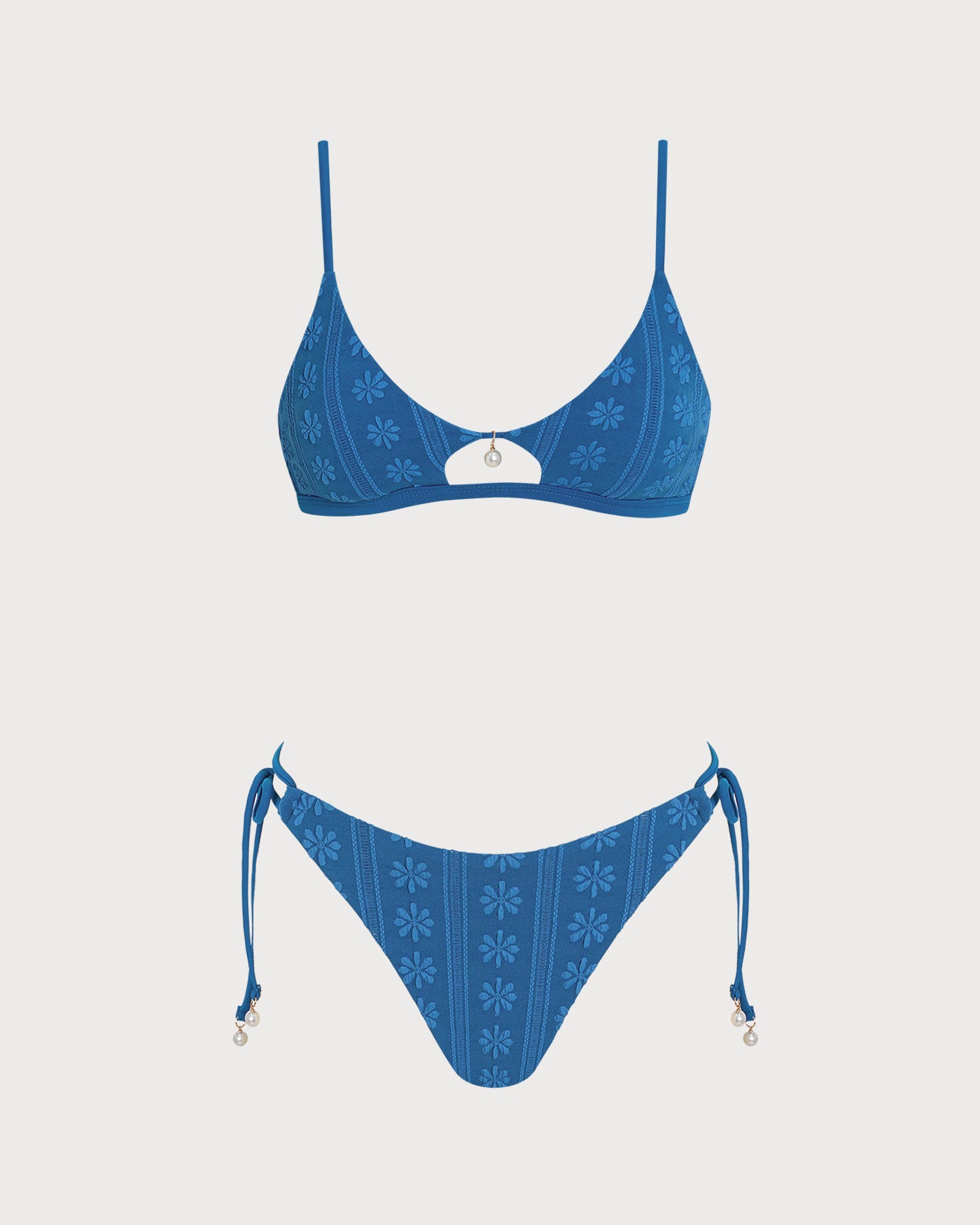 Women's Knitted Bikini Set Blue Bikinis - RIHOAS