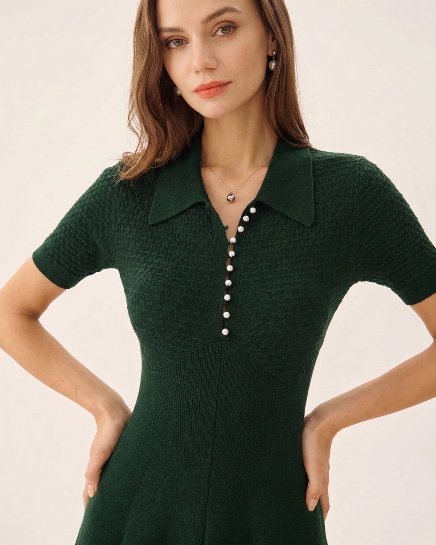 Women's Knitted Cotton Sweater Dress Dresses - RIHOAS