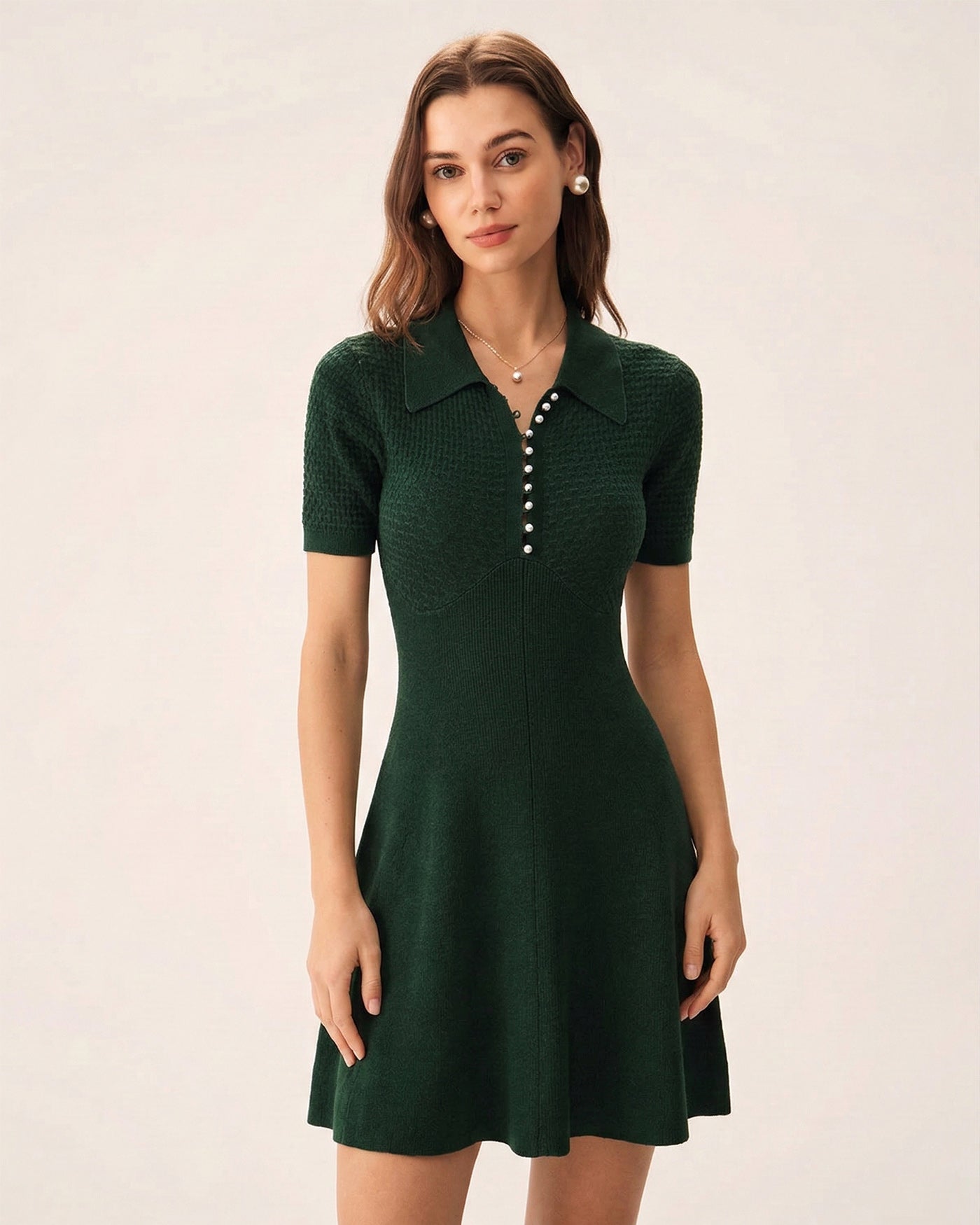 Women's Knitted Cotton Sweater Dress Dresses - RIHOAS