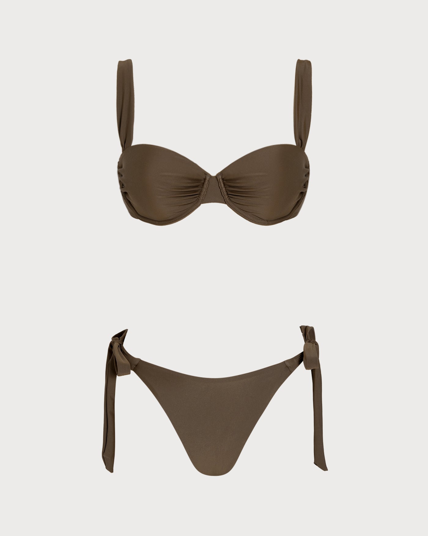 Women's Knitted Nylon Bikini Set Coffee Bikinis - RIHOAS