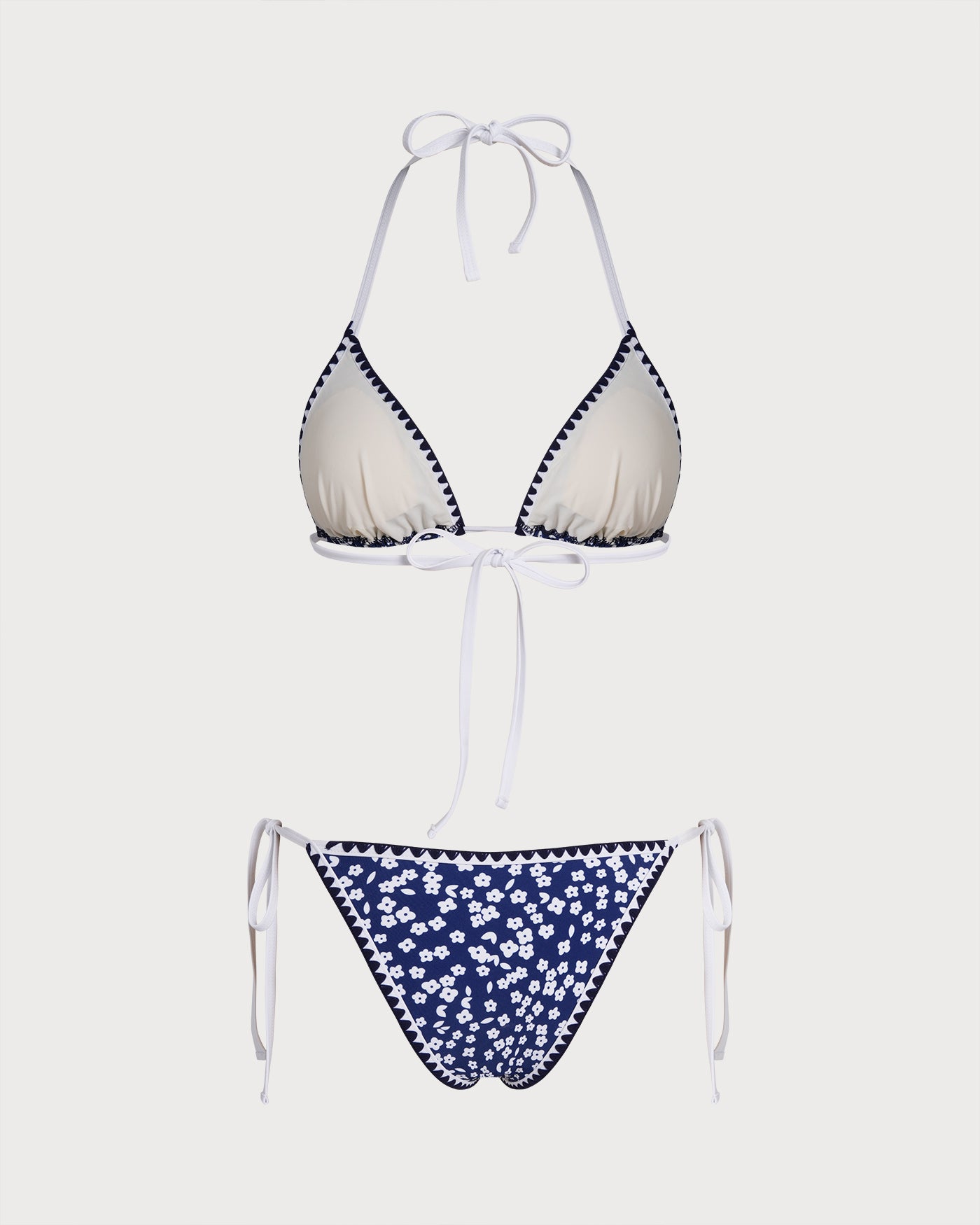 Women's Knitted Nylon Floral Print Bikini Set Bikinis - RIHOAS