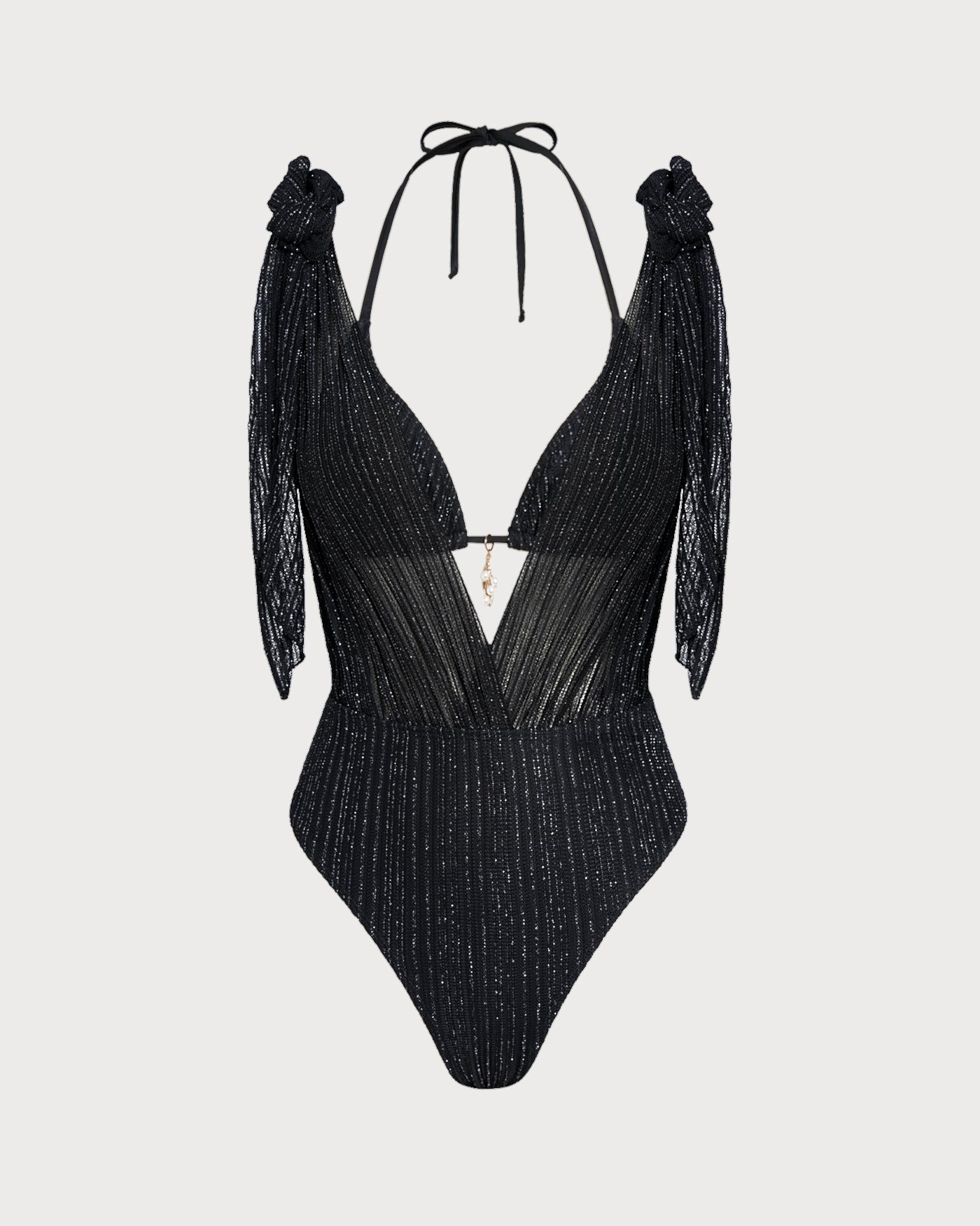 Women's Knitted Nylon Silver Thread Bikini Set Bikinis - RIHOAS