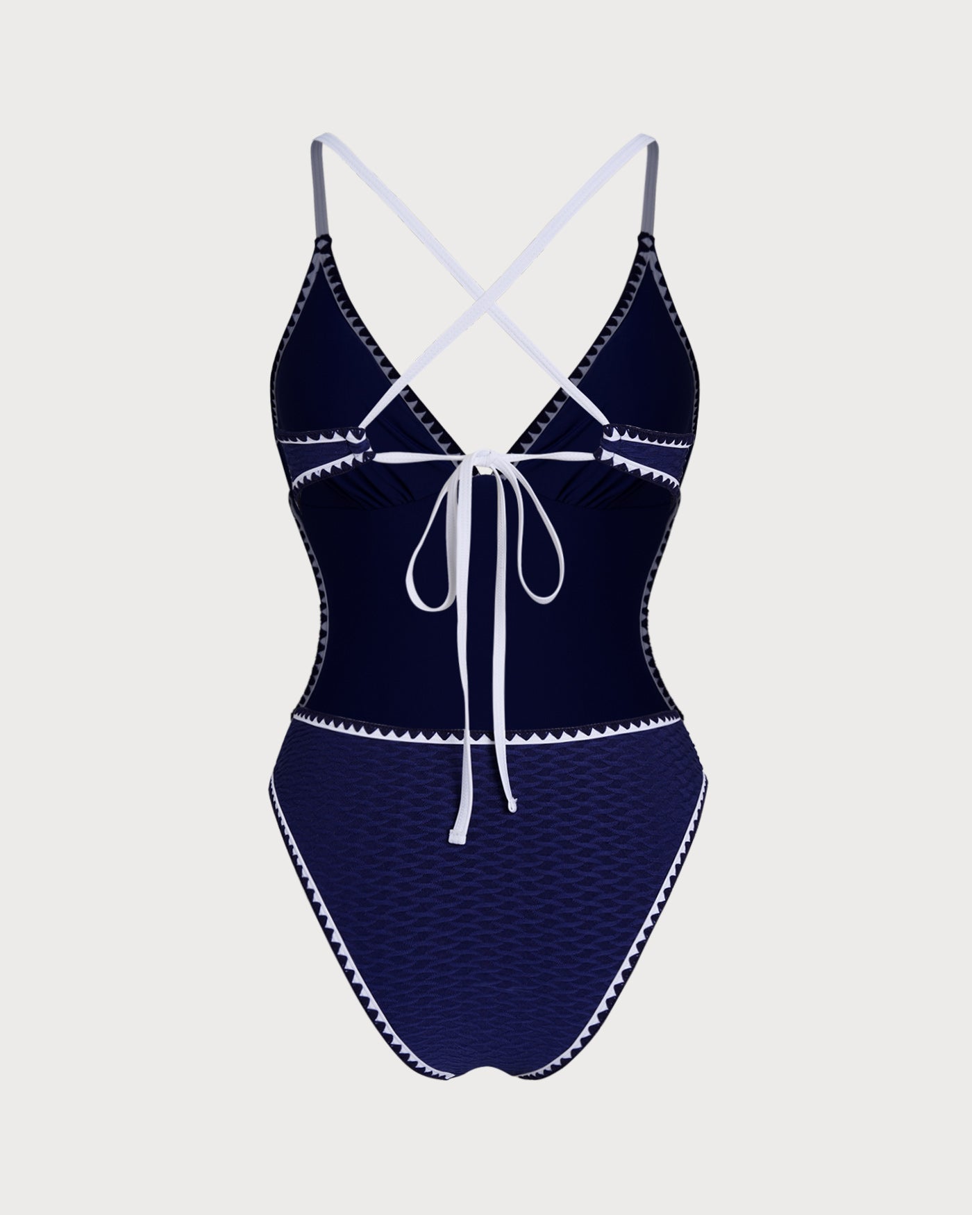 Women's Knitted Polyester Color Block One-Piece Swimsuit One-Pieces - RIHOAS
