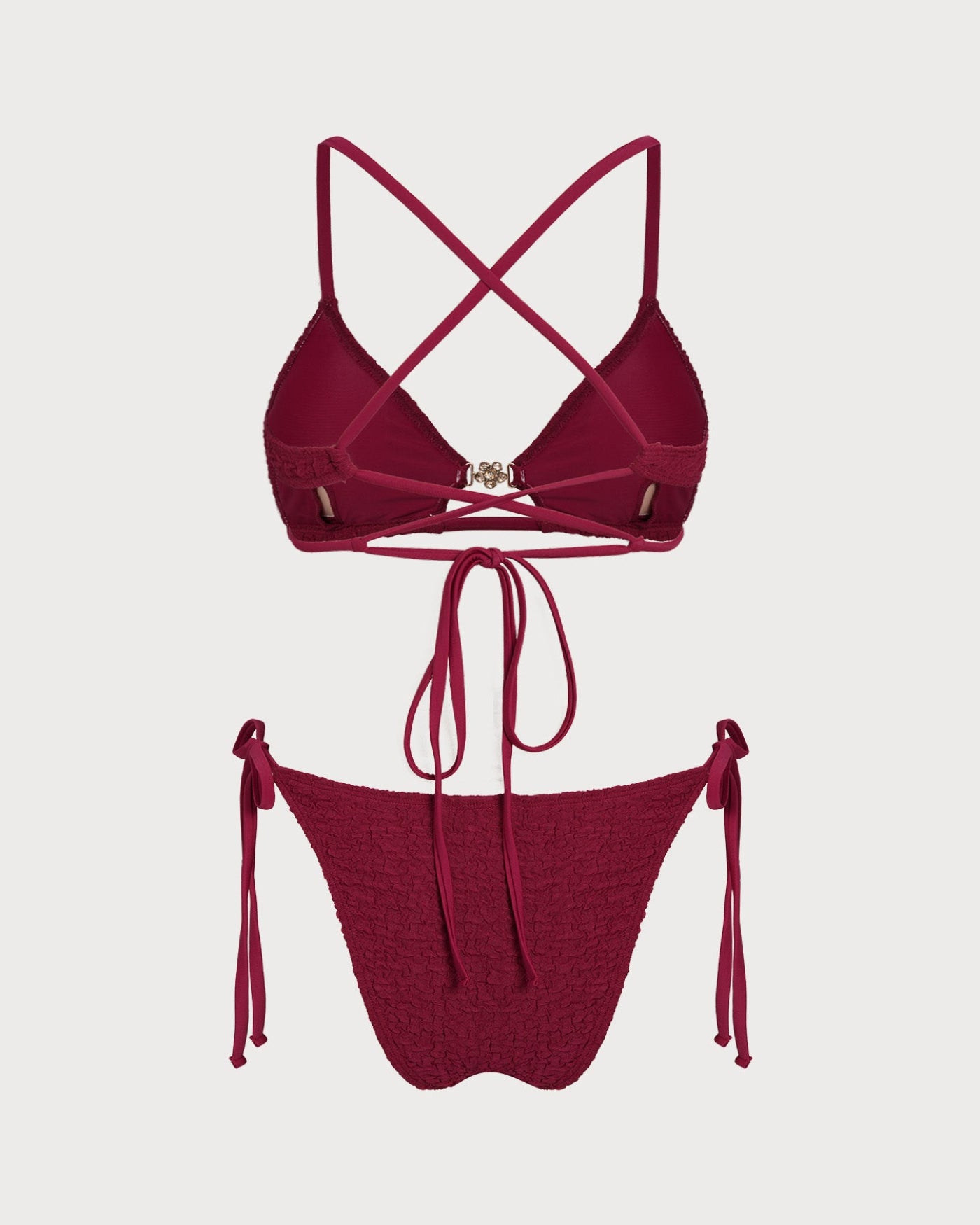 Women's Knitted Polyester Jacquard Trim Bikini Set Bikinis - RIHOAS