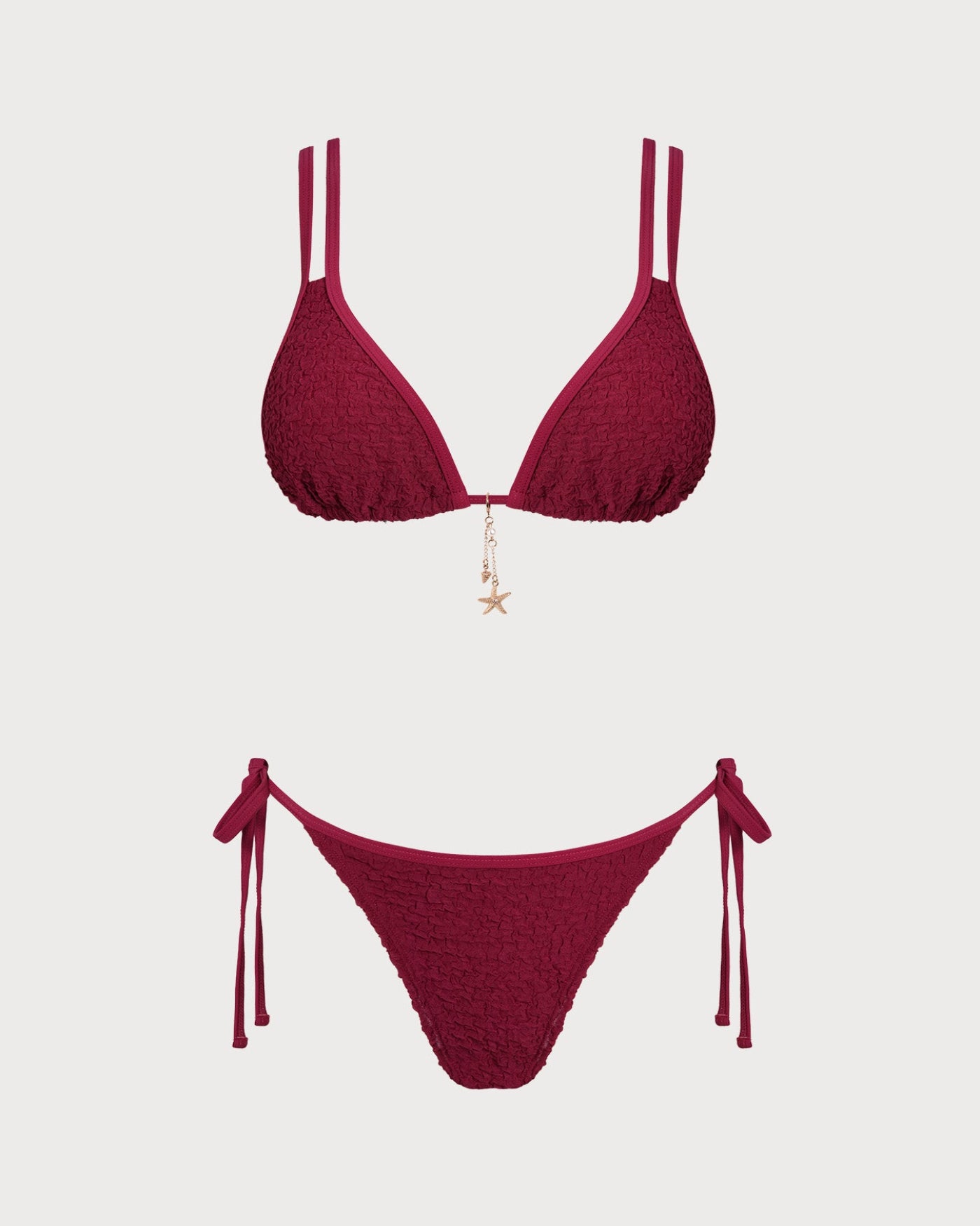 Women's Knitted Polyester Jacquard Trim Bikini Set Bikinis - RIHOAS