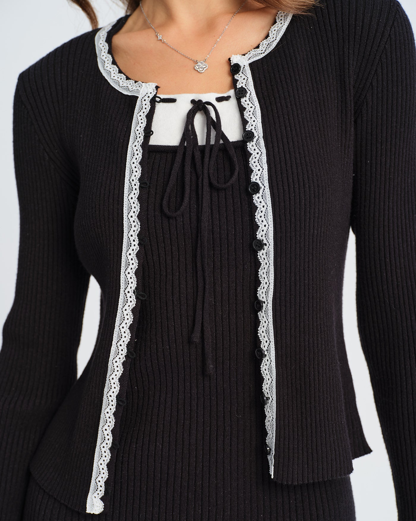 Women's Knitted Polyester Knit Cardigans Tops - RIHOAS