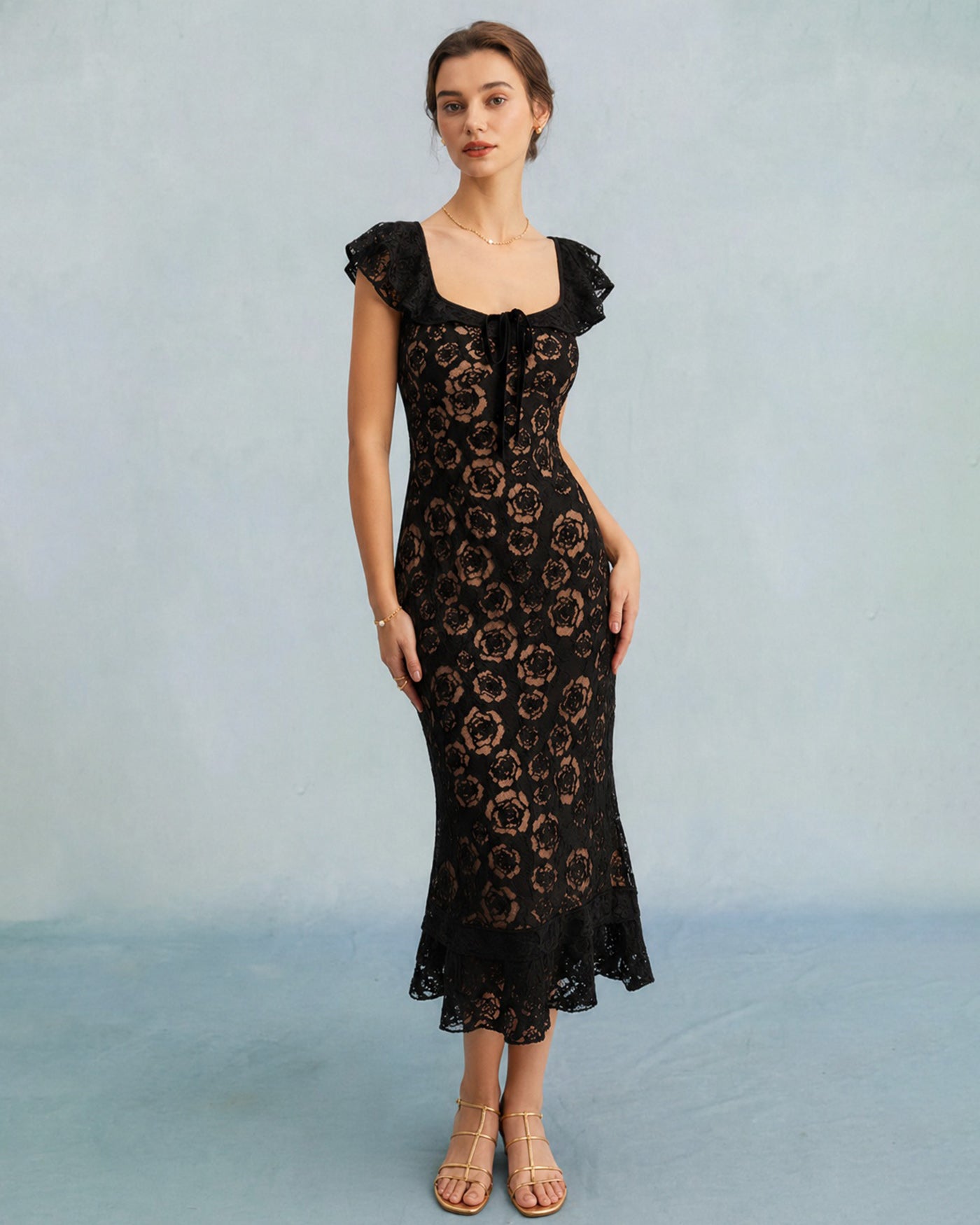 Women's Knitted Polyester Midi Dress Dresses - RIHOAS