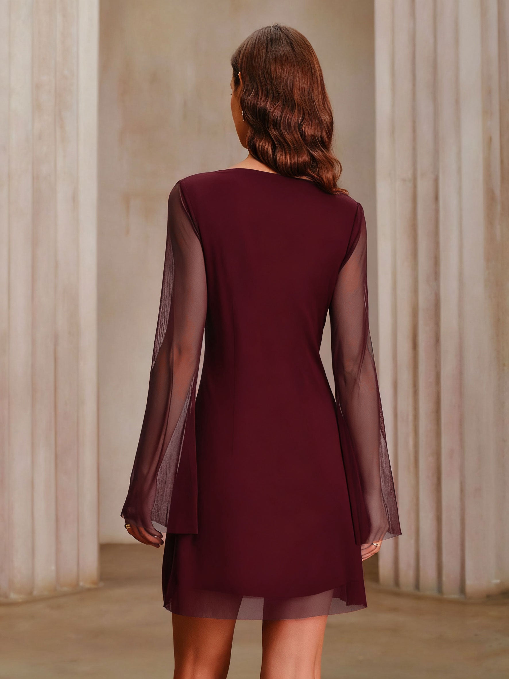Women's Knitted Polyester Mini Dress Dresses - RIHOAS