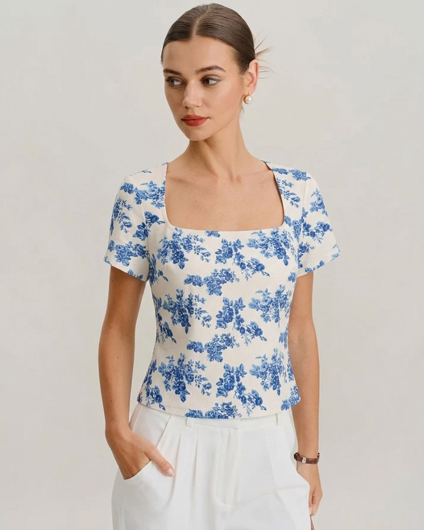 Women's Knitted Polyester T-Shirt Tops - RIHOAS
