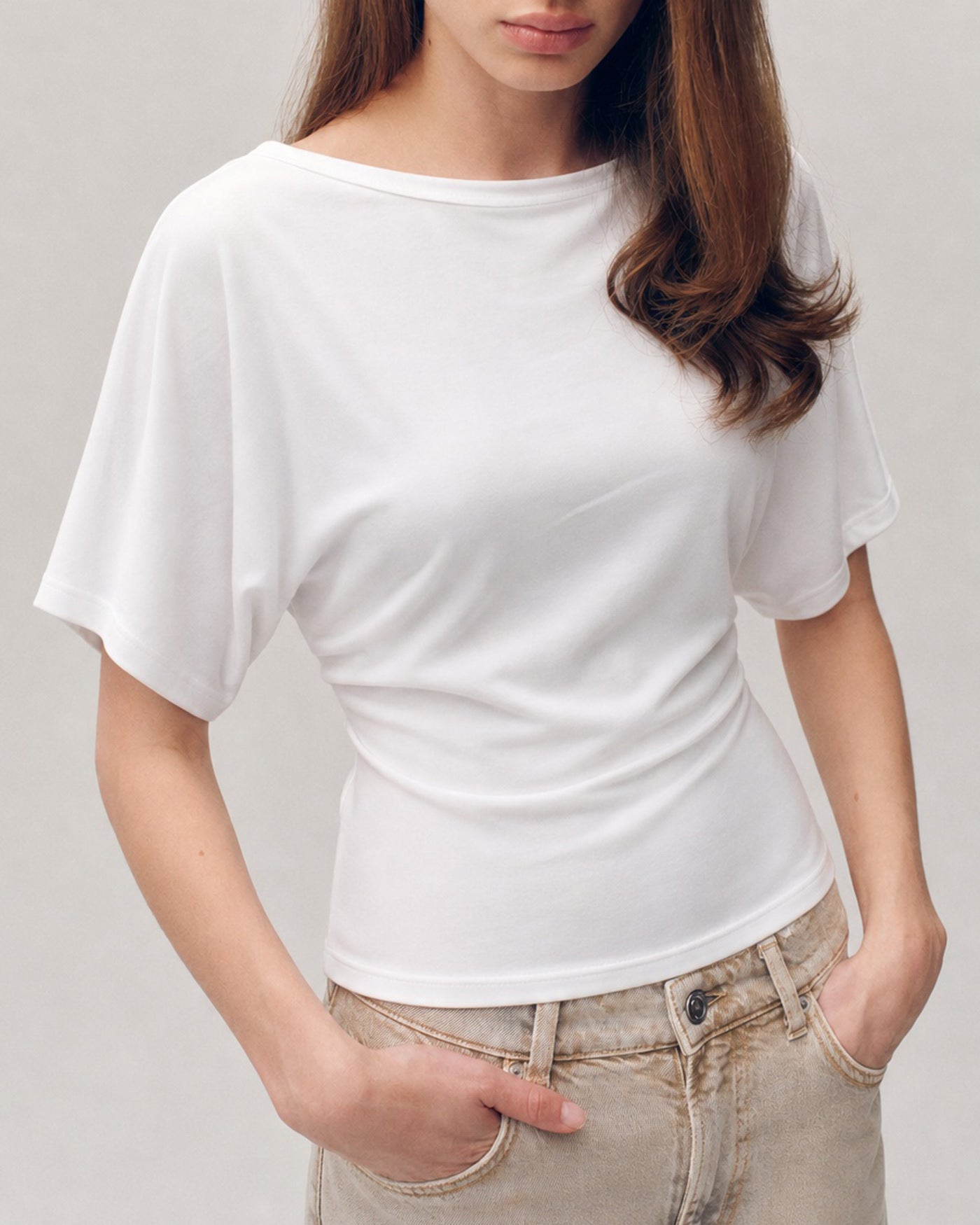 Women's Knitted Polyester Top White Tops - RIHOAS