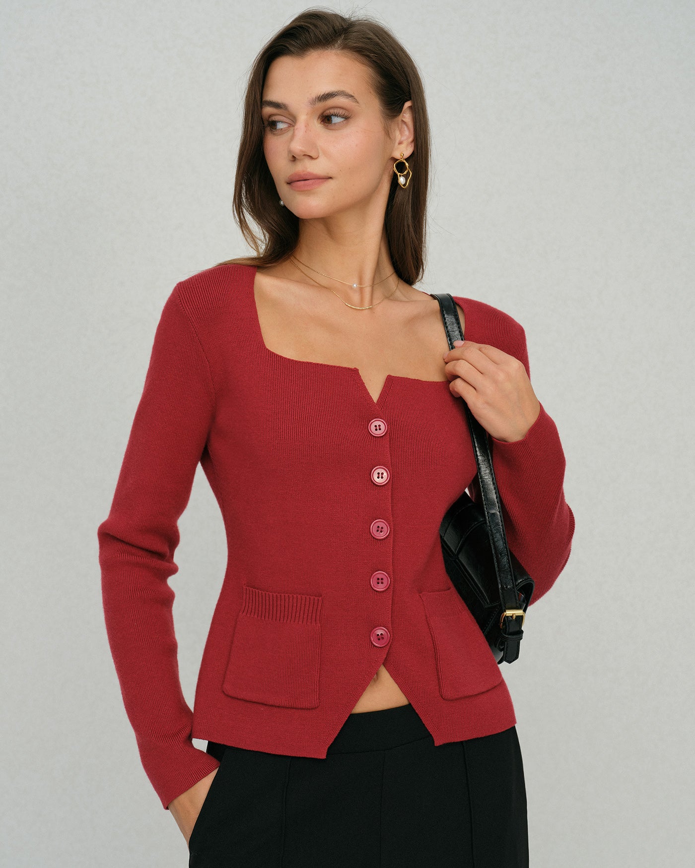 Women's Knitted Viscose Cardigans Tops - RIHOAS