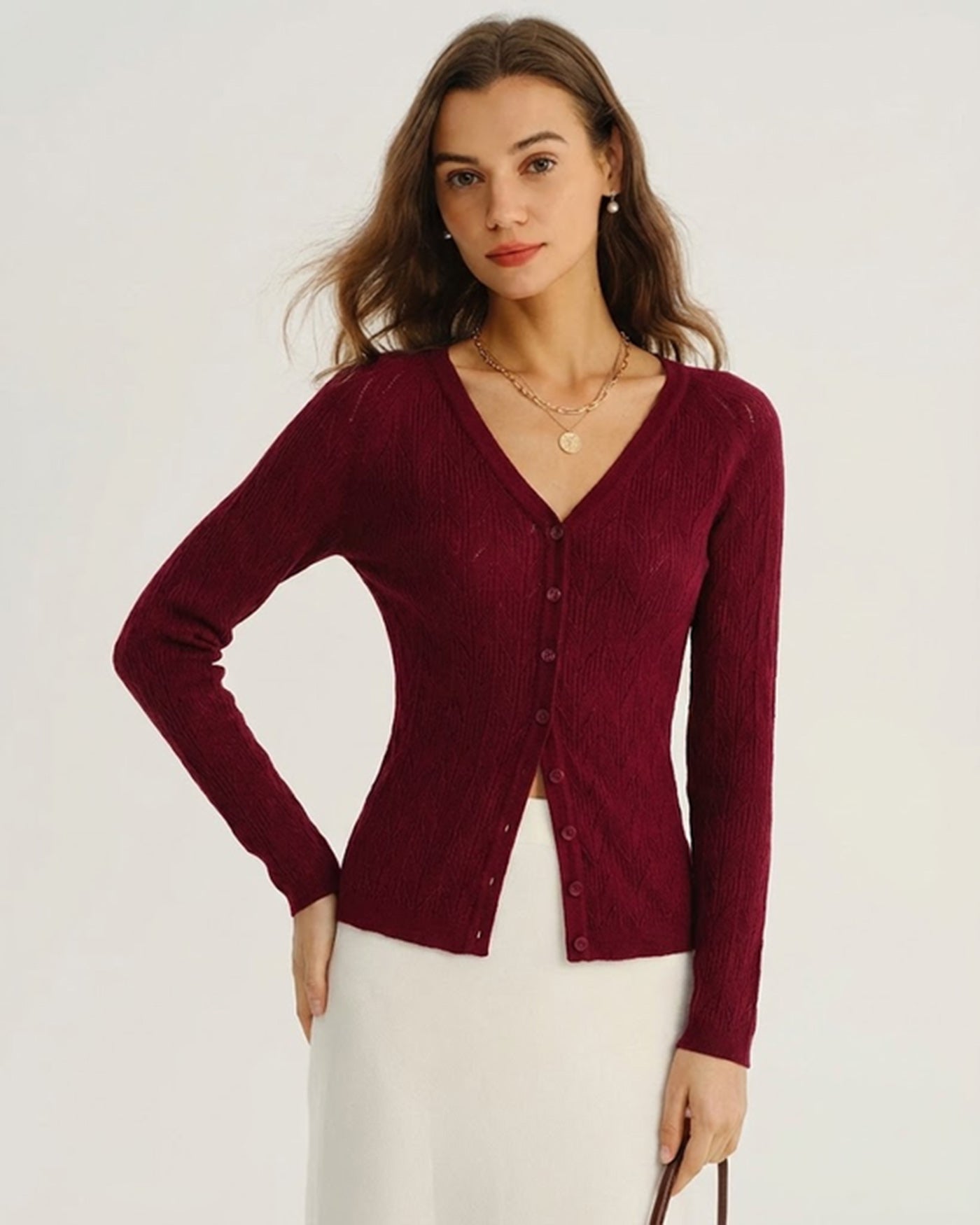 Women's Knitted Viscose Knits Cardigans Tops - RIHOAS