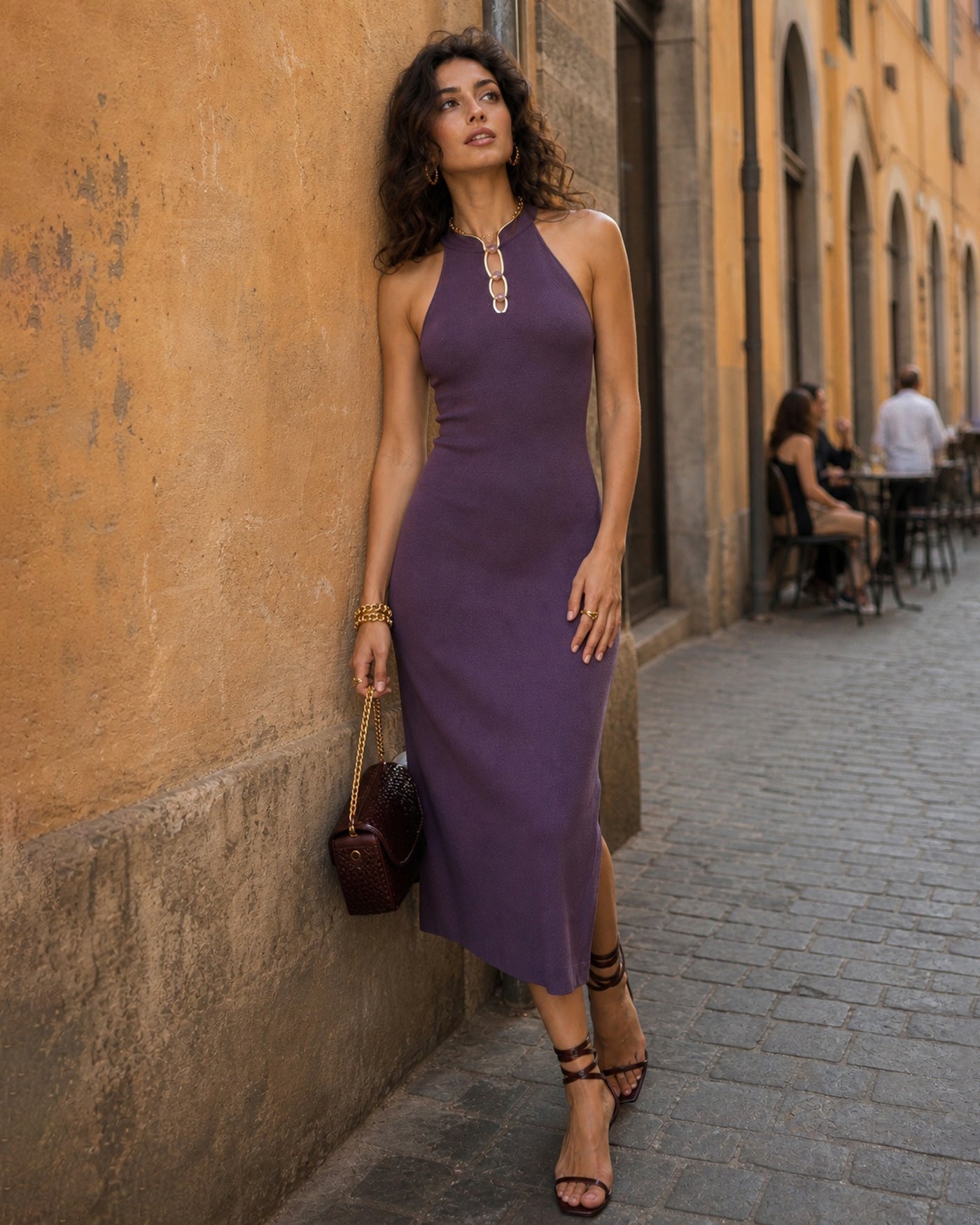 Women's Knitted Viscose Midi Dresses Dresses - RIHOAS
