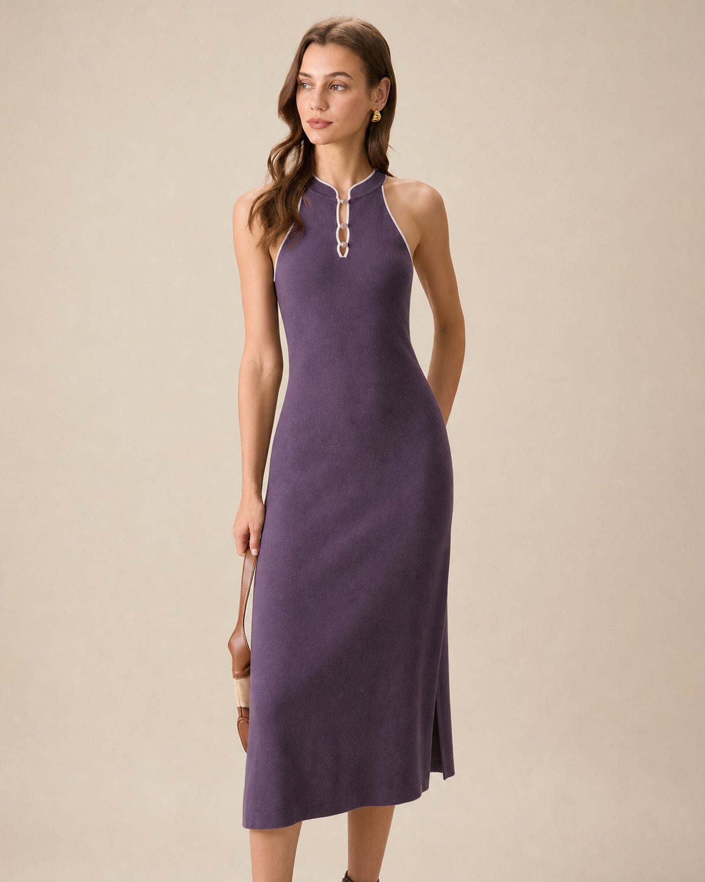Women's Knitted Viscose Midi Dresses Dresses - RIHOAS