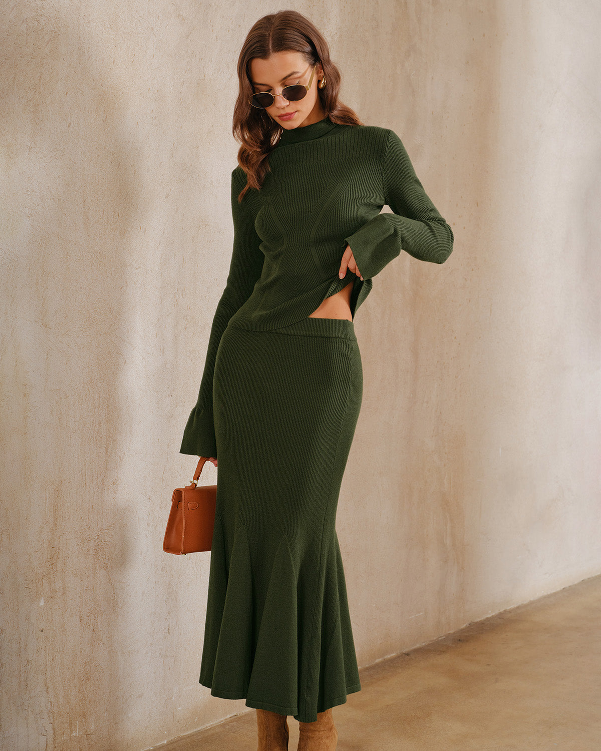 Women's Knitted Viscose Skirt Bottoms - RIHOAS