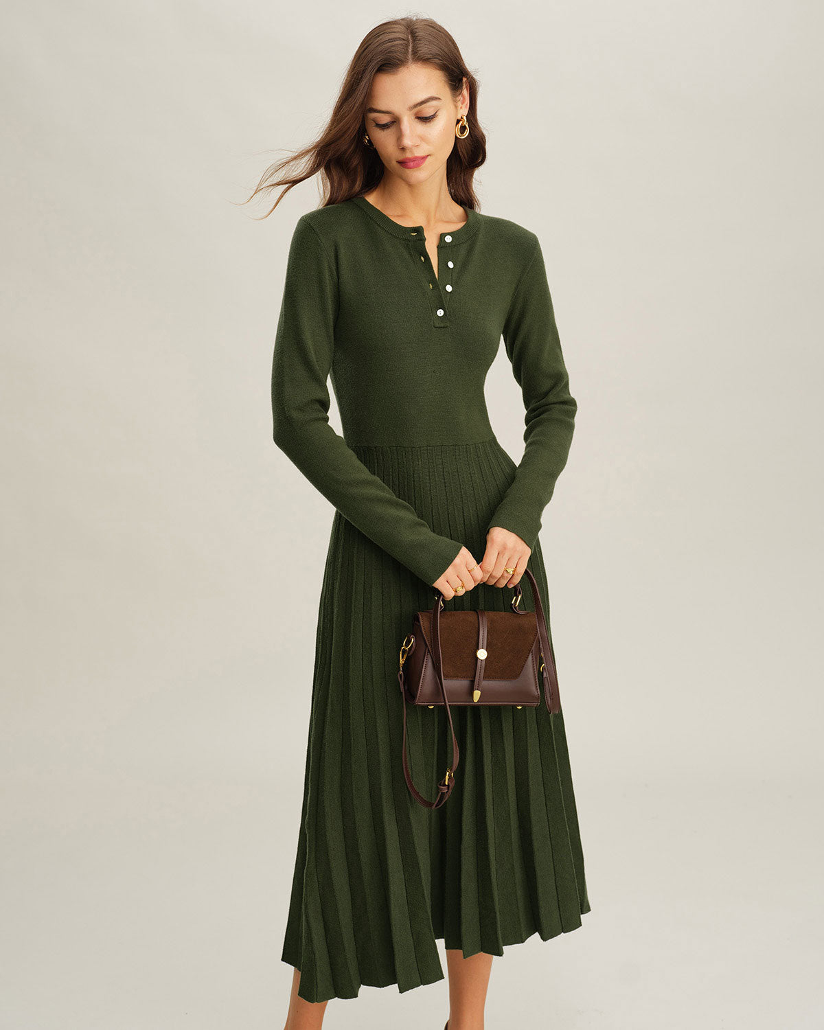 Women's Knitted Viscose Sweater Dress Dresses - RIHOAS