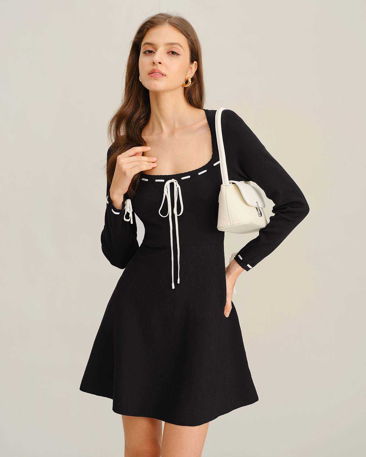 Women's Knitted Viscose Sweater Dress Dresses - RIHOAS