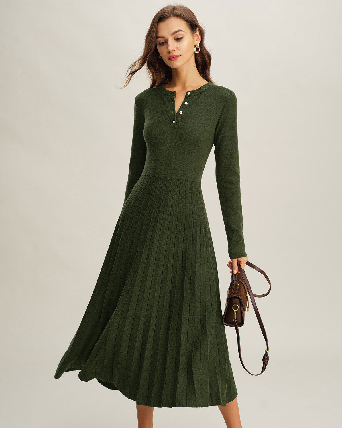 Women's Knitted Viscose Sweater Dress Dresses - RIHOAS
