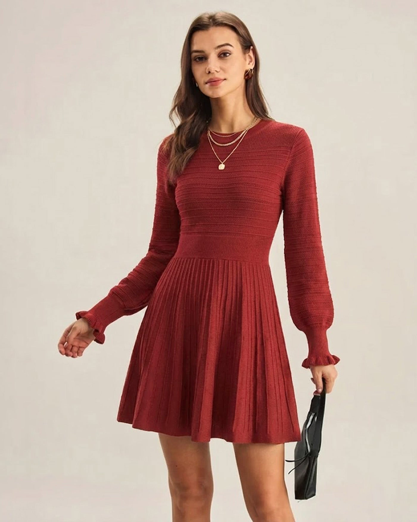 Women's Knitted Viscose Sweater Dresses Dresses - RIHOAS