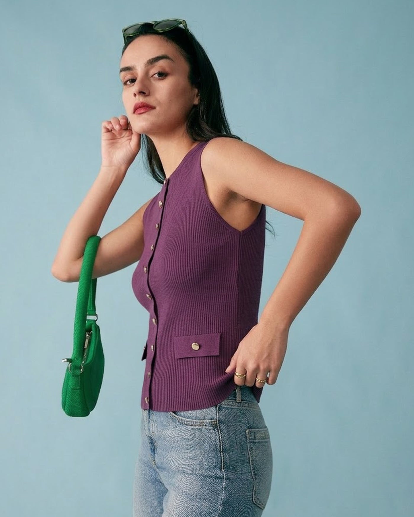 Women's Knitted Viscose Tank Tops Tops - RIHOAS