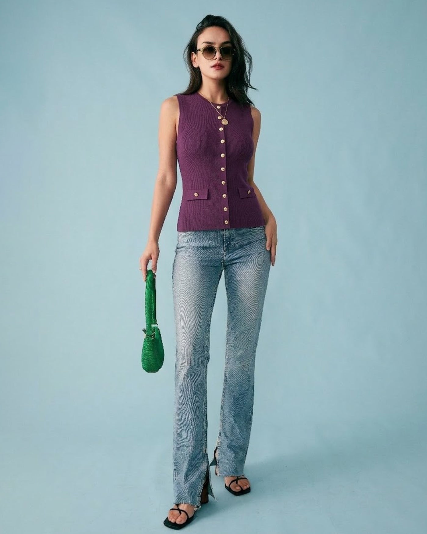 Women's Knitted Viscose Tank Tops Tops - RIHOAS