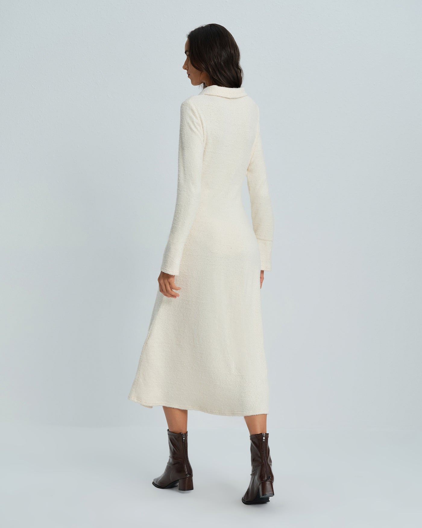 Women's Knitted Wool Midi Dress Dresses - RIHOAS