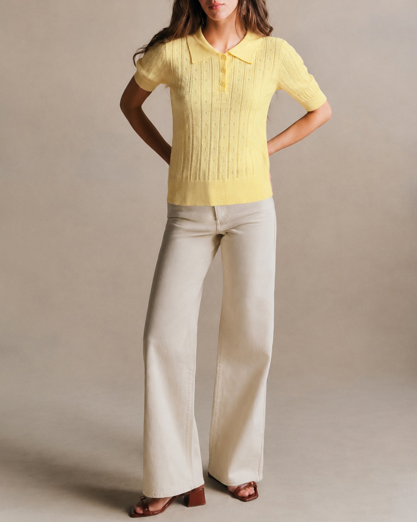 Women's Polyester Knit Sweater Tops - RIHOAS