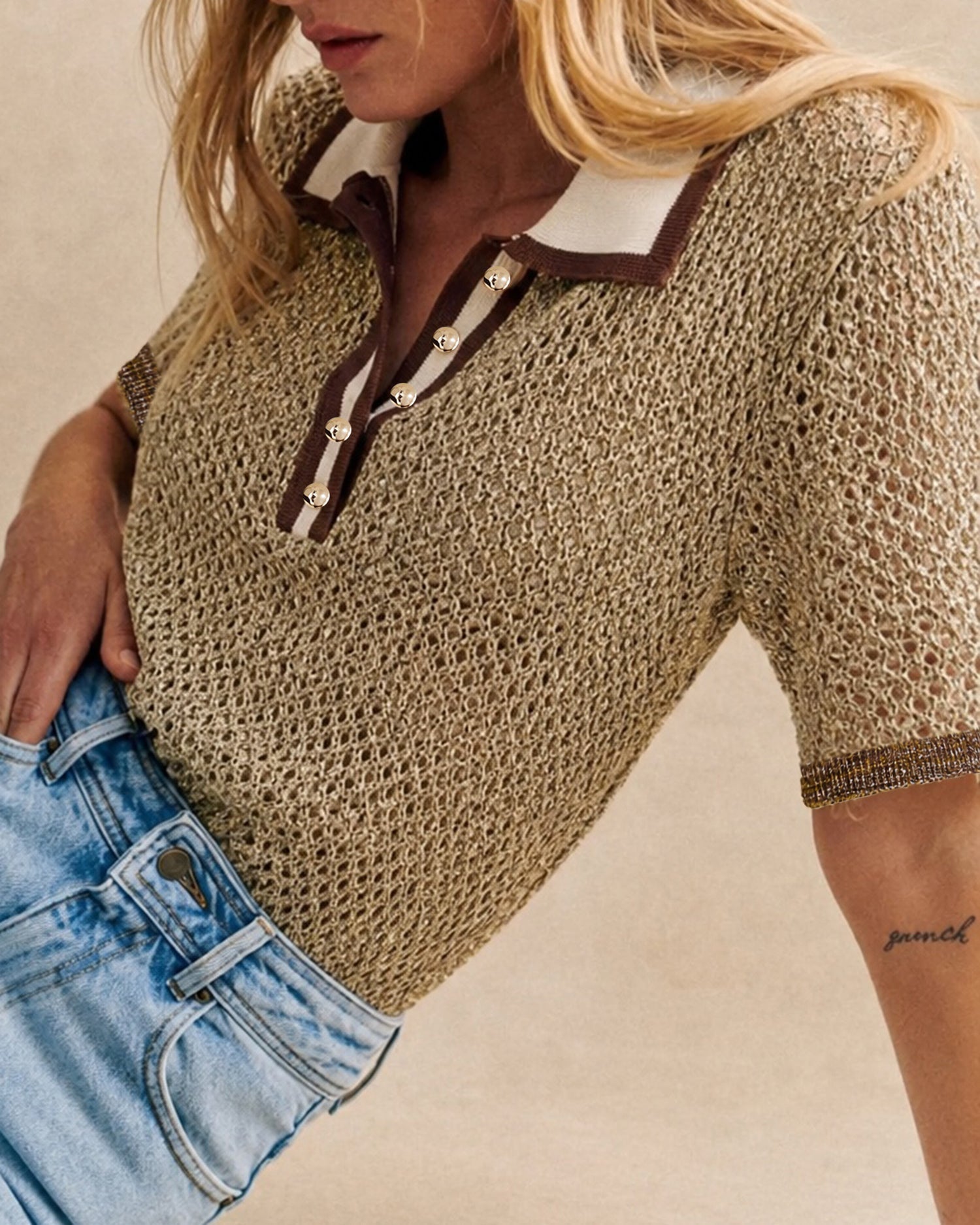 Women's Polyester Knit Sweater Tops - RIHOAS