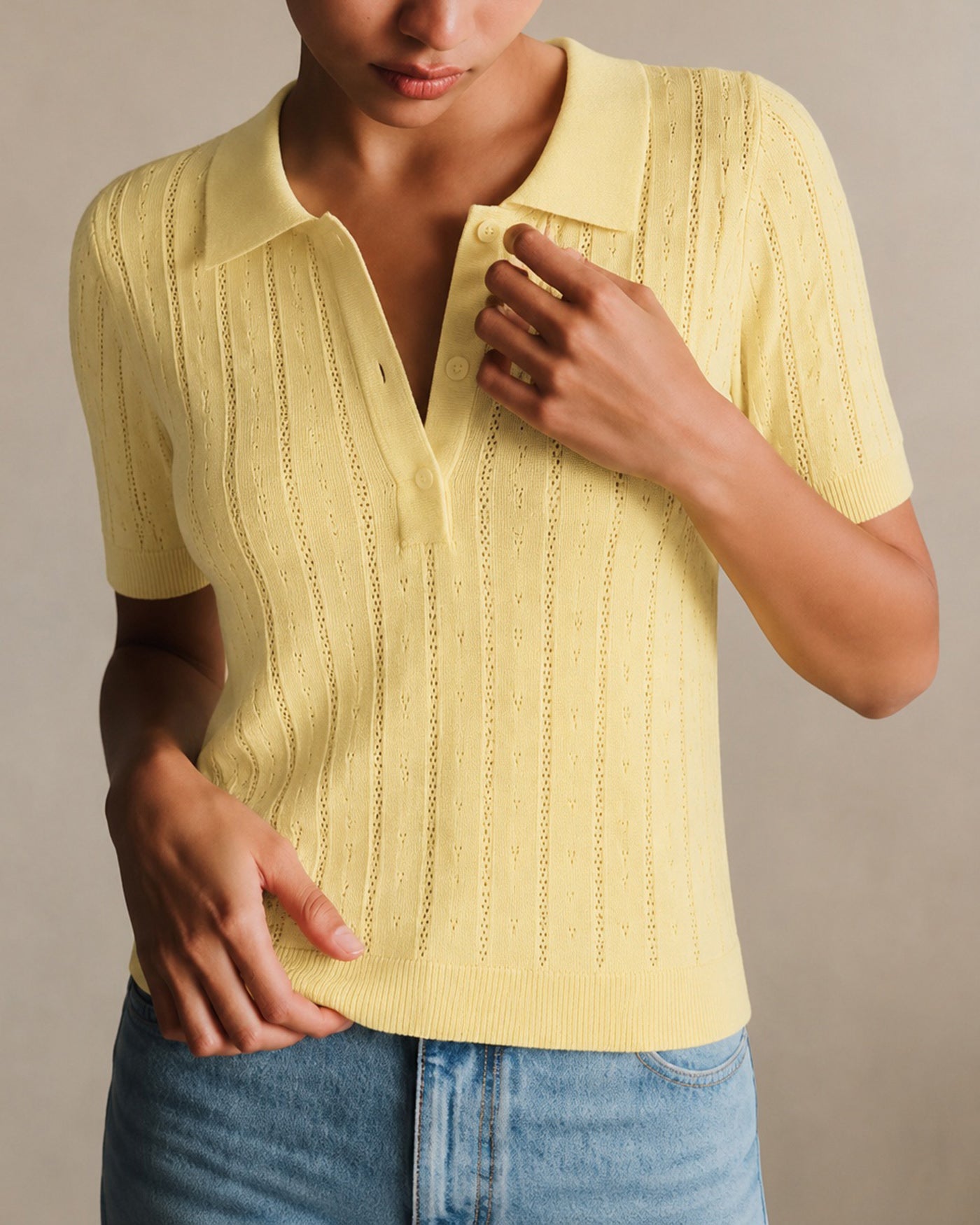 Women's Polyester Knit Sweater Tops - RIHOAS