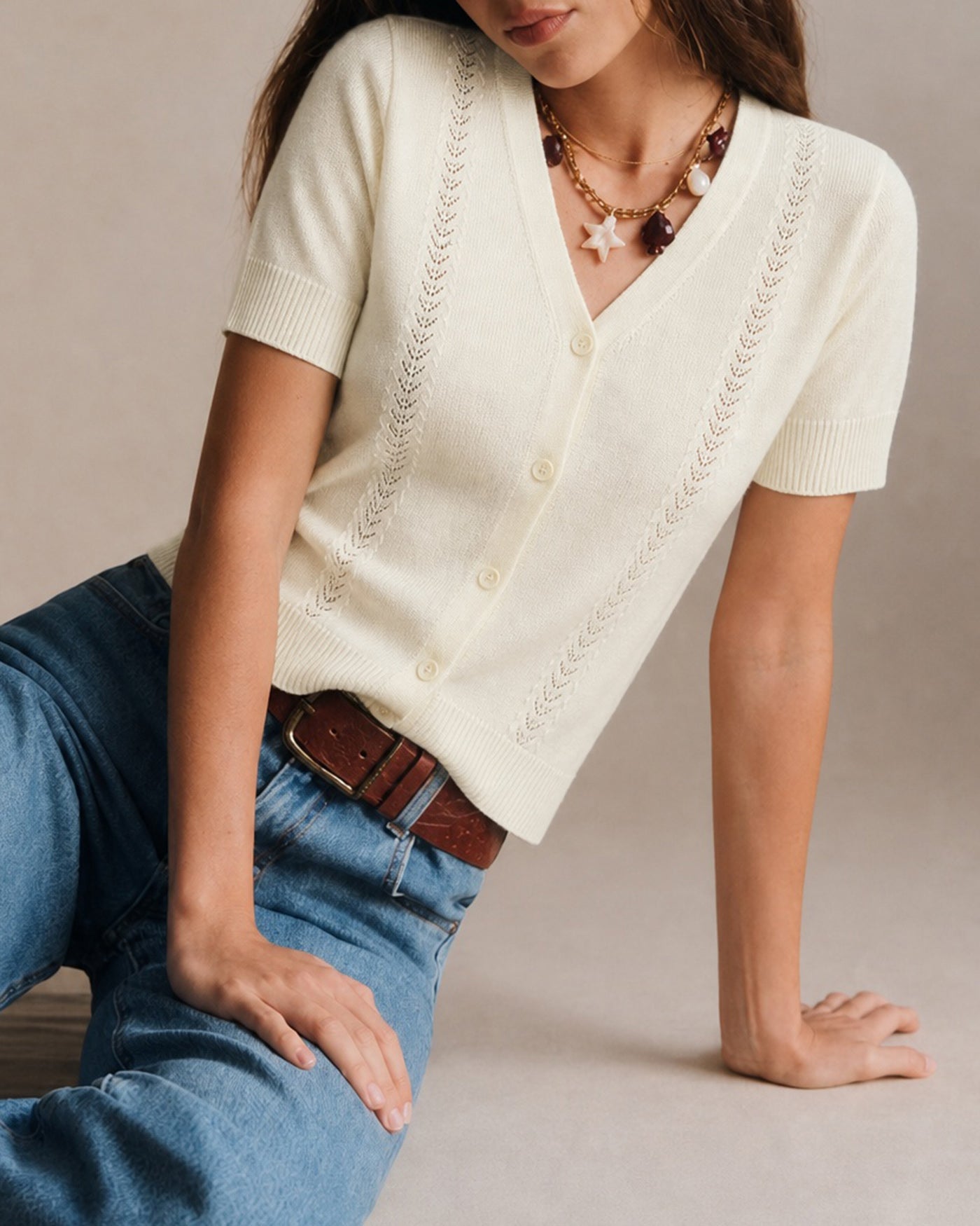 Women's Polyester Knit Sweater Tops - RIHOAS