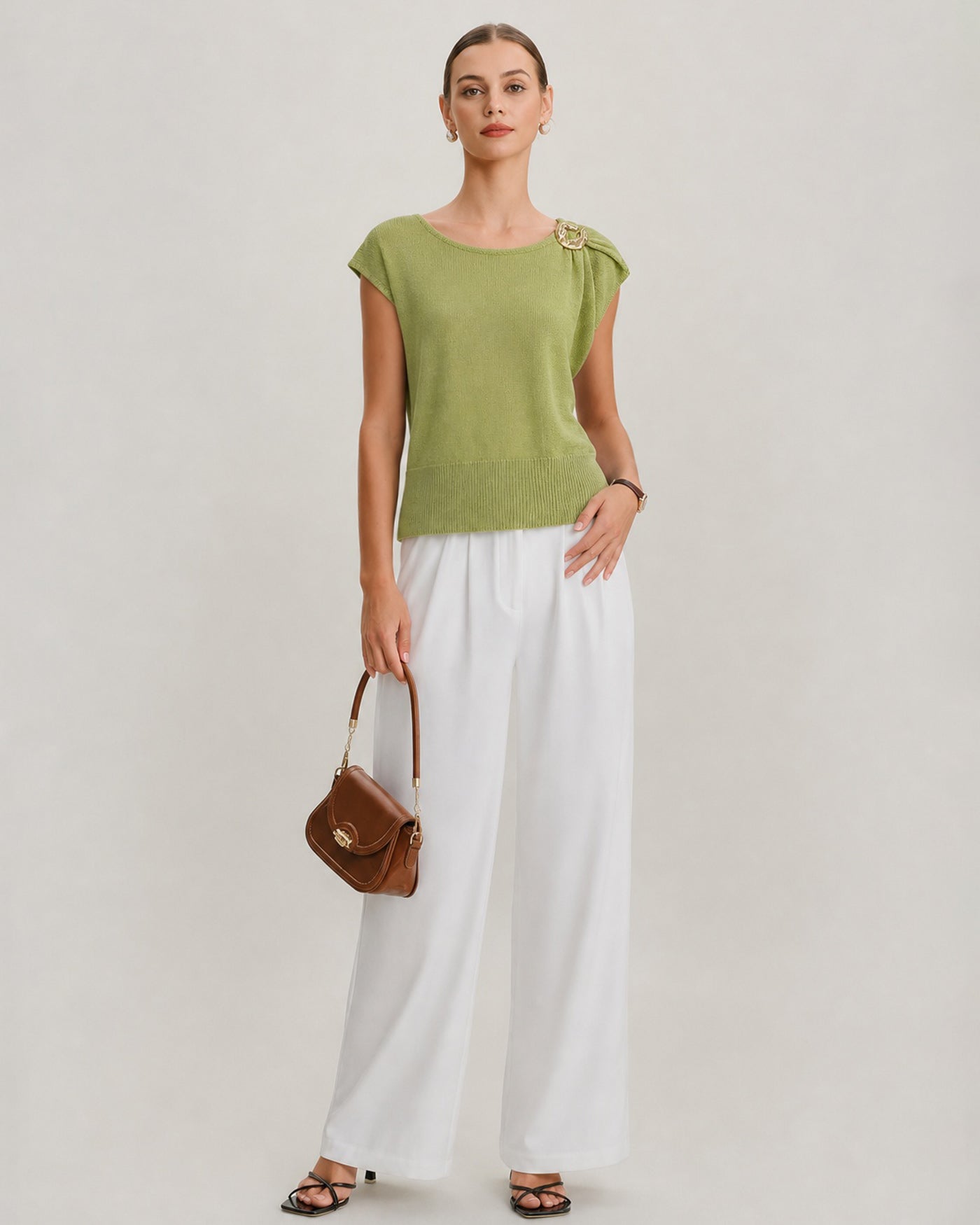 Women's Polyester Knit Sweater Tops - RIHOAS