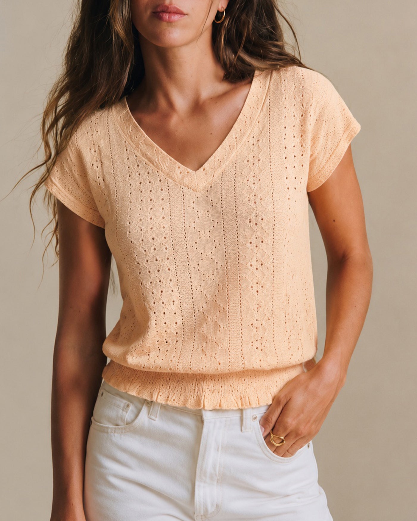 Women's Polyester Knit Top Yellow Tops - RIHOAS