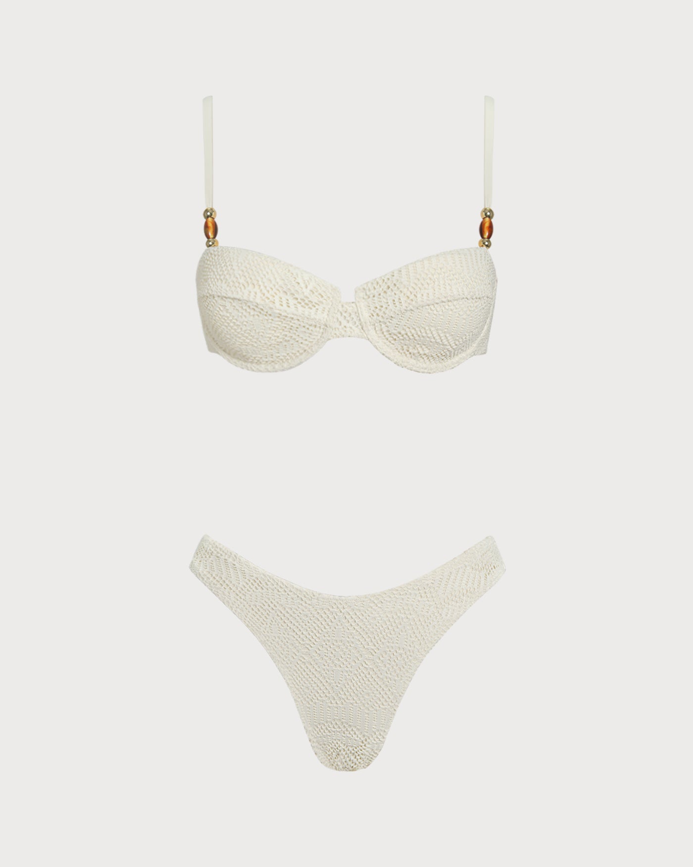 Women's Textured Fabric Underwire Three-Piece Bikini Set Bikinis - RIHOAS