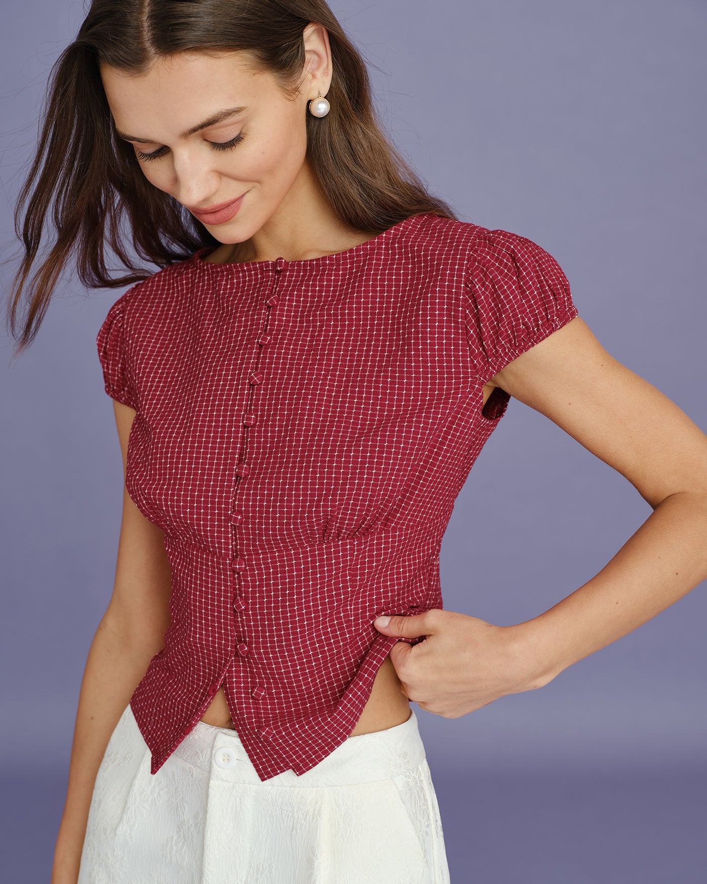 Women's Woven Cotton Blouses Tops - RIHOAS