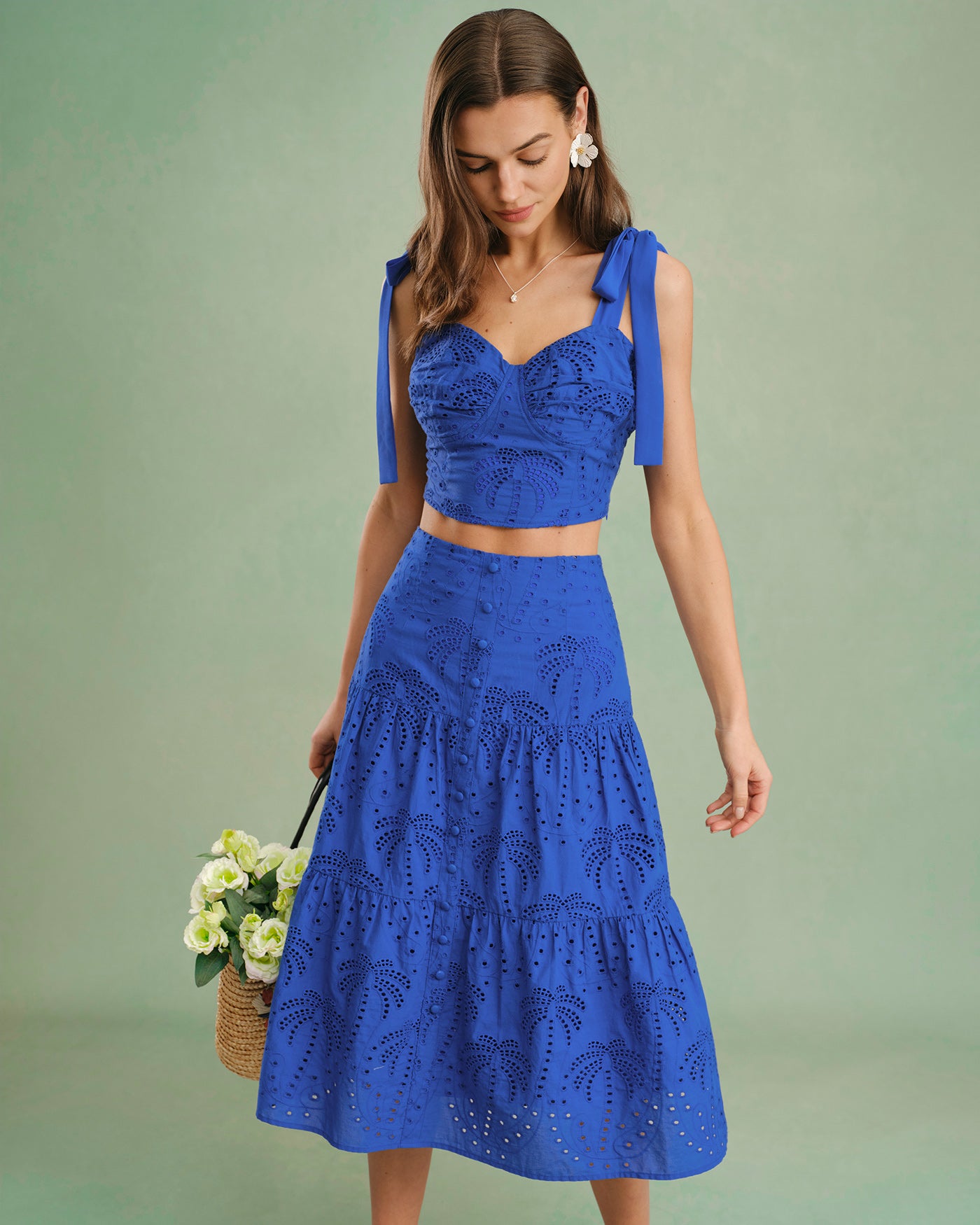 Women's Woven Cotton Camis Blue Tops - RIHOAS