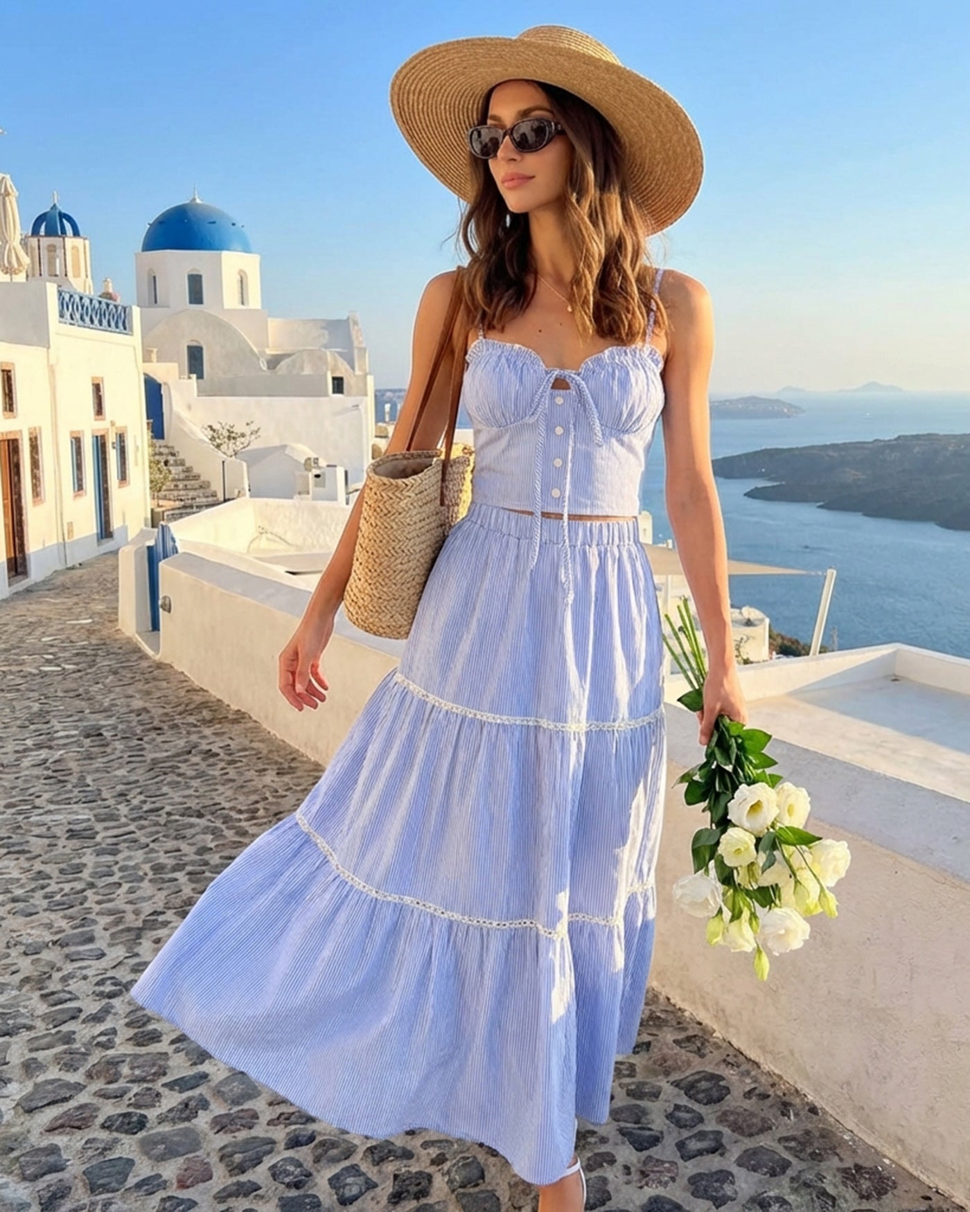 Women's Woven Cotton Camis Tops - RIHOAS