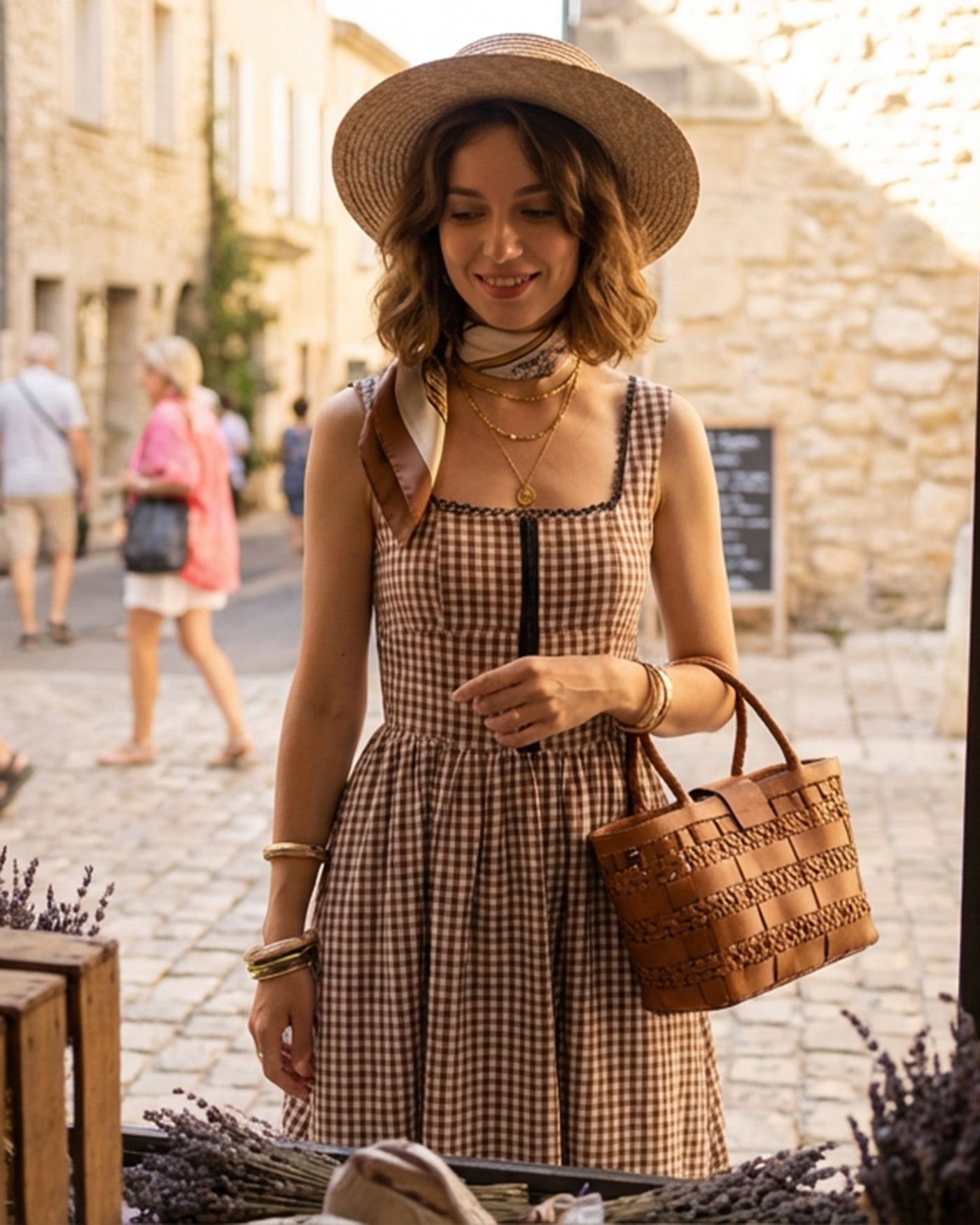 Women's Woven Cotton Midi Dress Dresses - RIHOAS