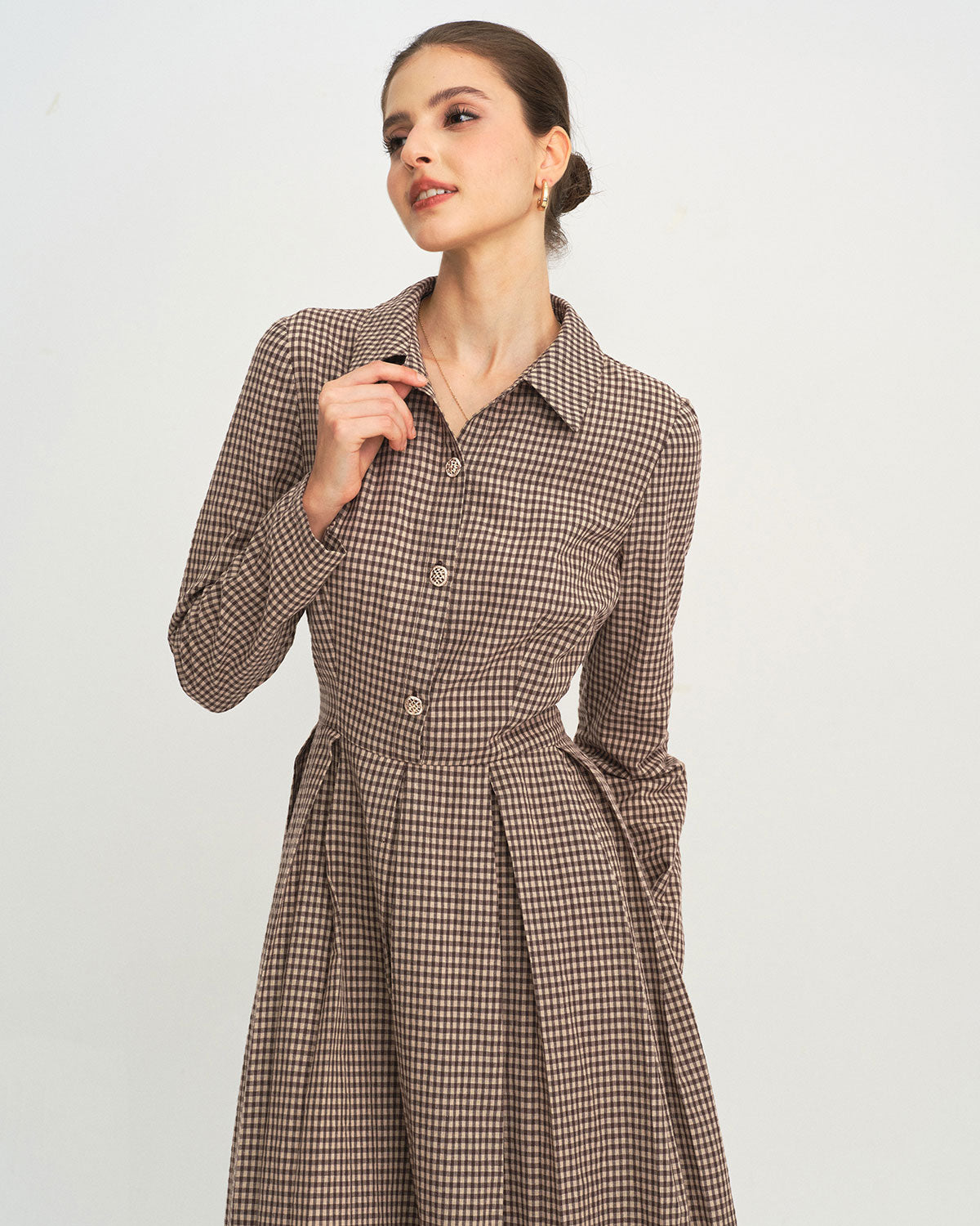 Women's Woven Cotton Midi Dress Dresses - RIHOAS