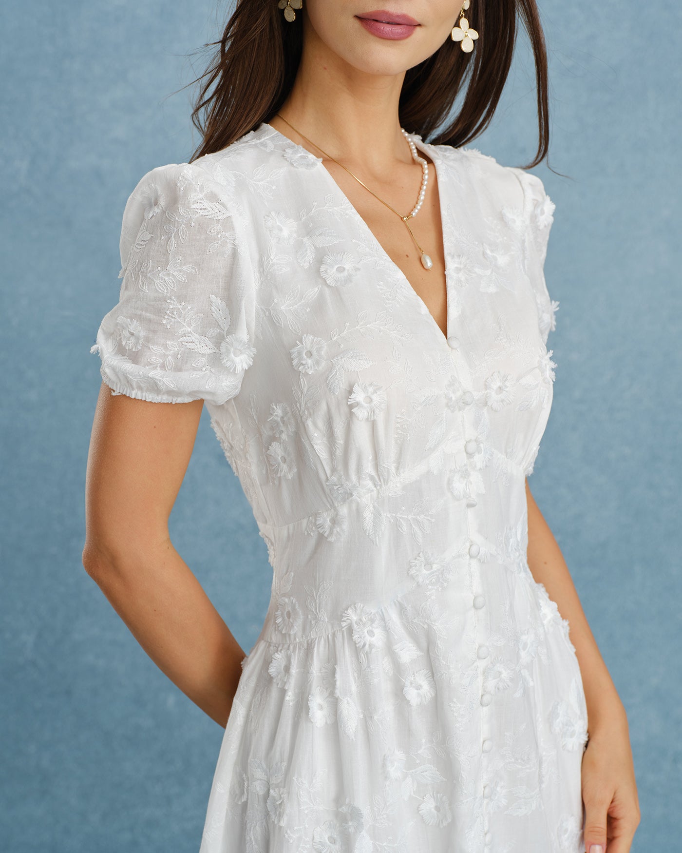 Women's Woven Cotton Midi Dresses Dresses - RIHOAS
