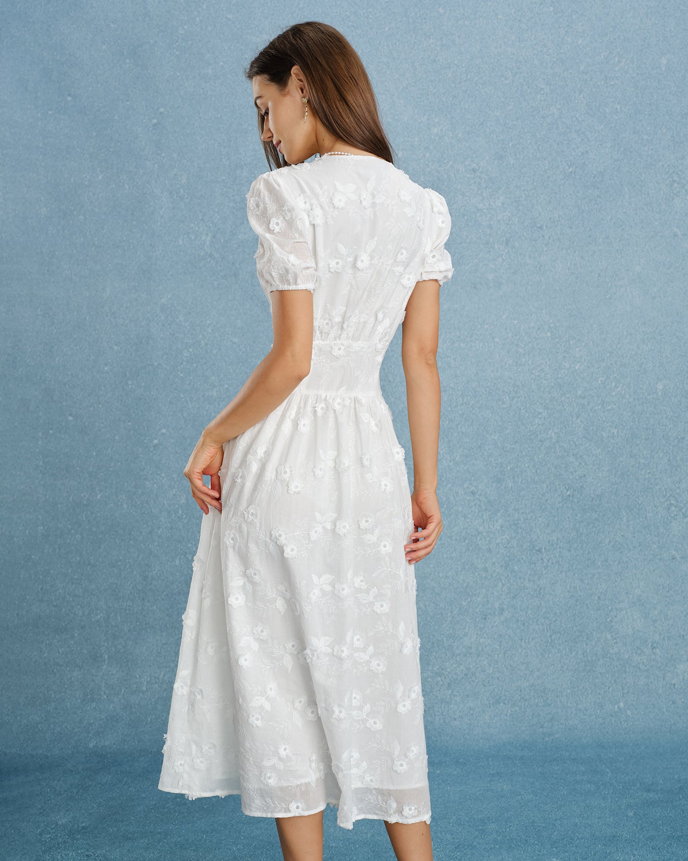 Women's Woven Cotton Midi Dresses Dresses - RIHOAS