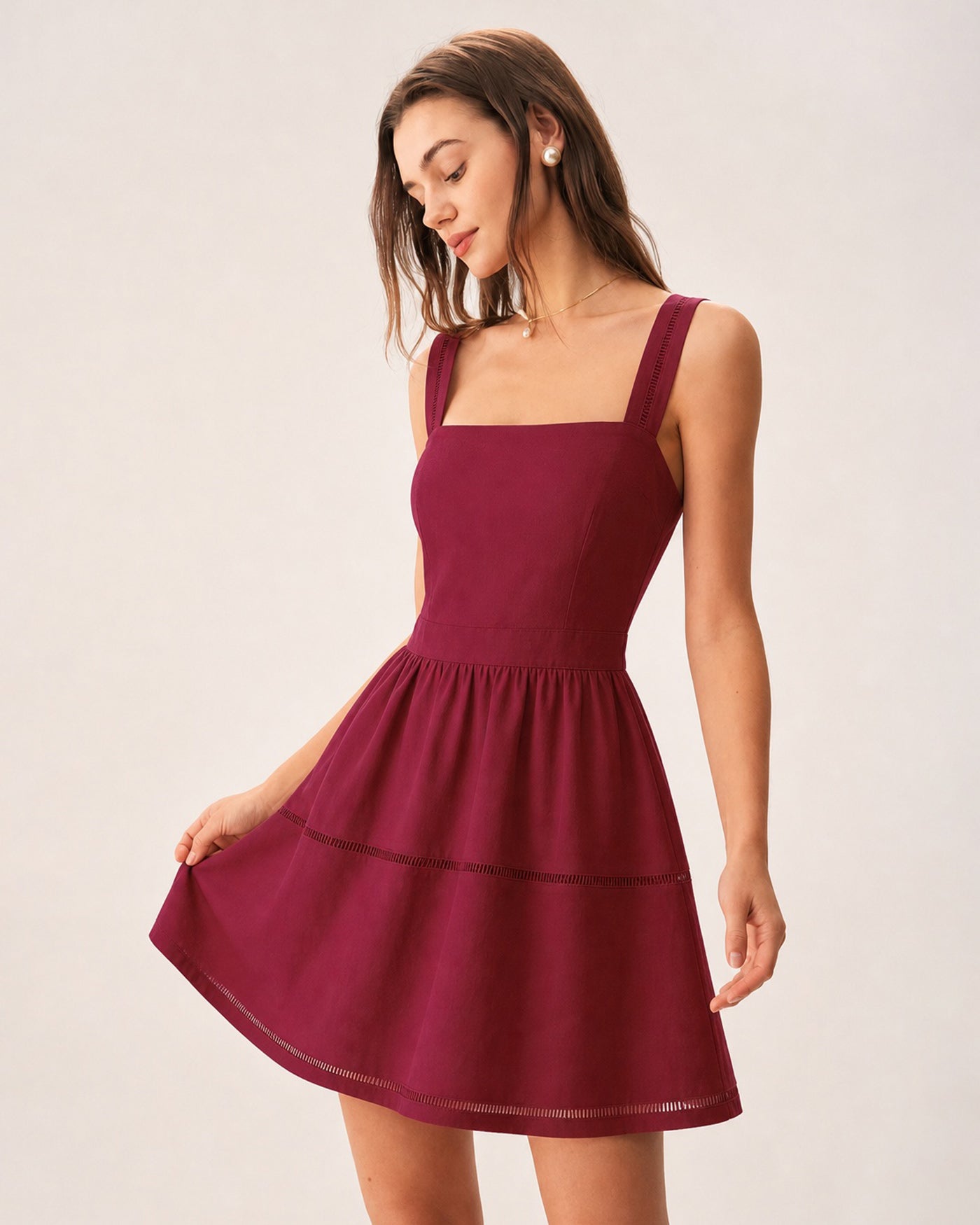 Women's Woven Cotton Mini Dress Dresses - RIHOAS