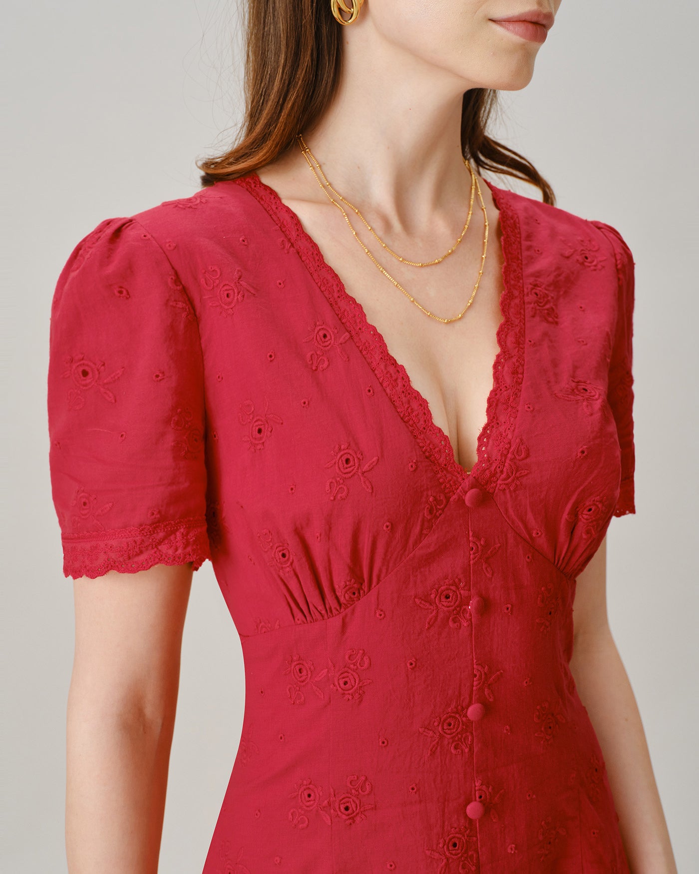 Women's Woven Cotton Mini Dress Dresses - RIHOAS