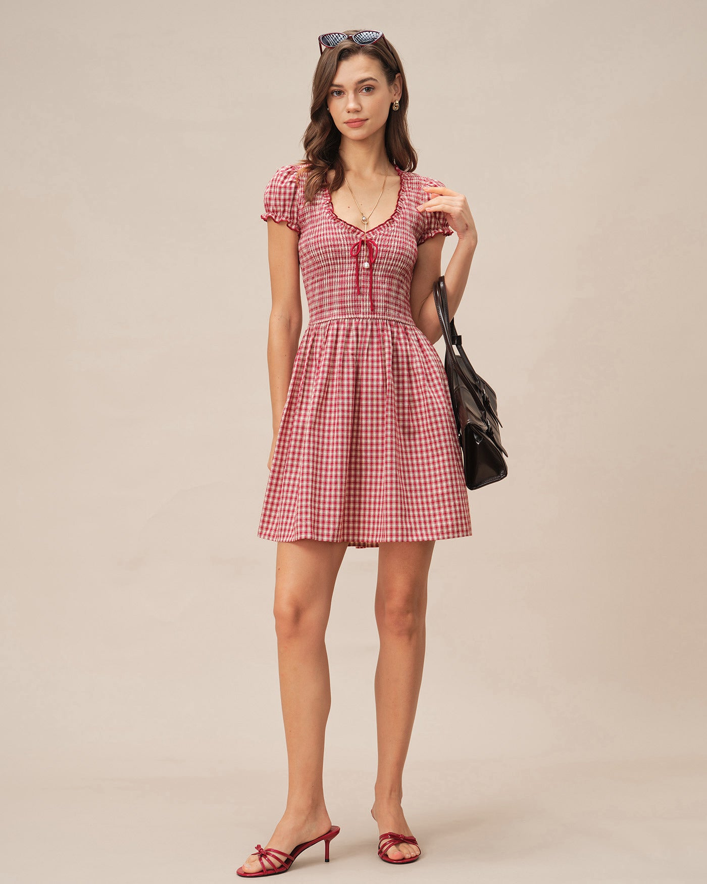Women's Woven Cotton Mini Dress Dresses - RIHOAS