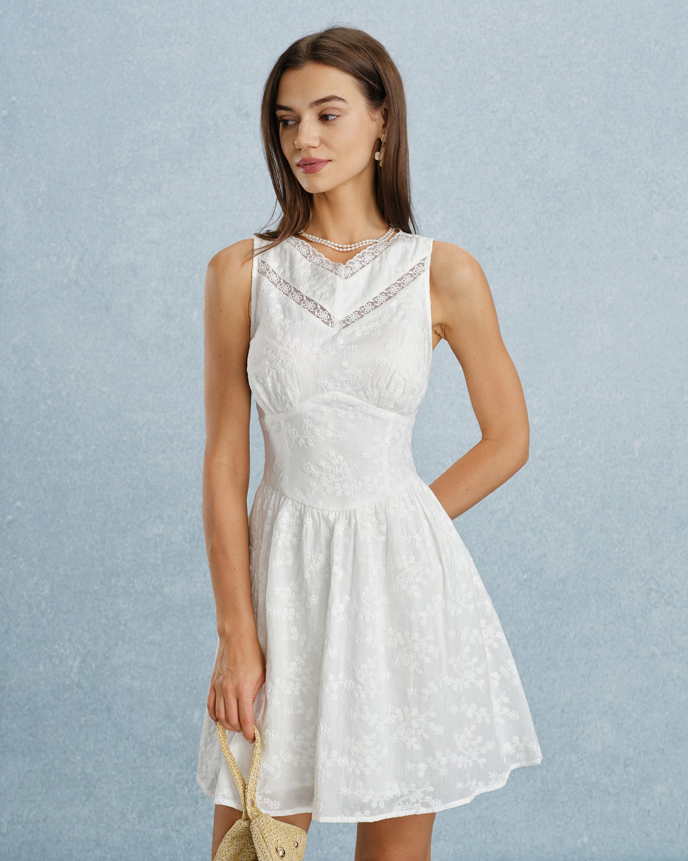 Women's Woven Cotton Mini Dresses Dresses - RIHOAS